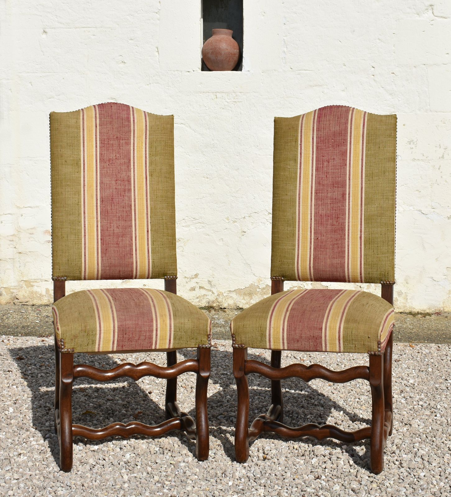 photo furniture Set Of 6 French Os De Mouton Dining Chairs In Oak Style Louis XIII