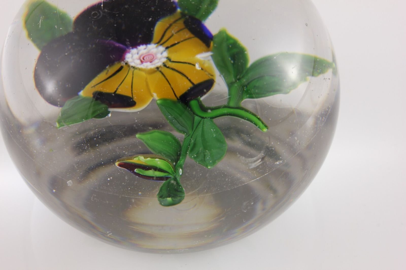 photo buy Antique Baccarat Pansy Paperweight. Heavy French Glass Desk Weight. C1850.