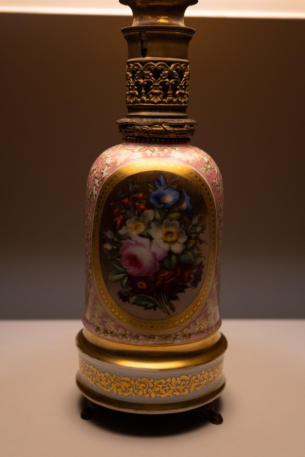 Stunning France Sevres Porcelain Hand Painted Table Lamp 1880s photo buy