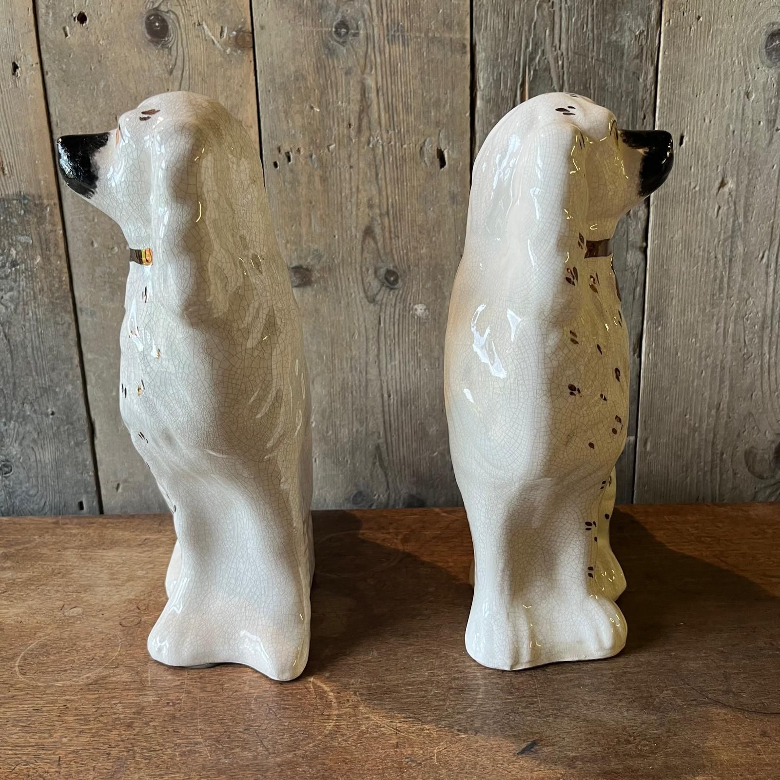 Pair Of Staffordshire Spaniel Ceramic Dogs photo for sale