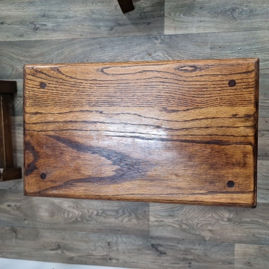 photo vinterior Vintage Old Charm Solid Oak Nest Of Tables Wood Bros – Wooden Jointing Side