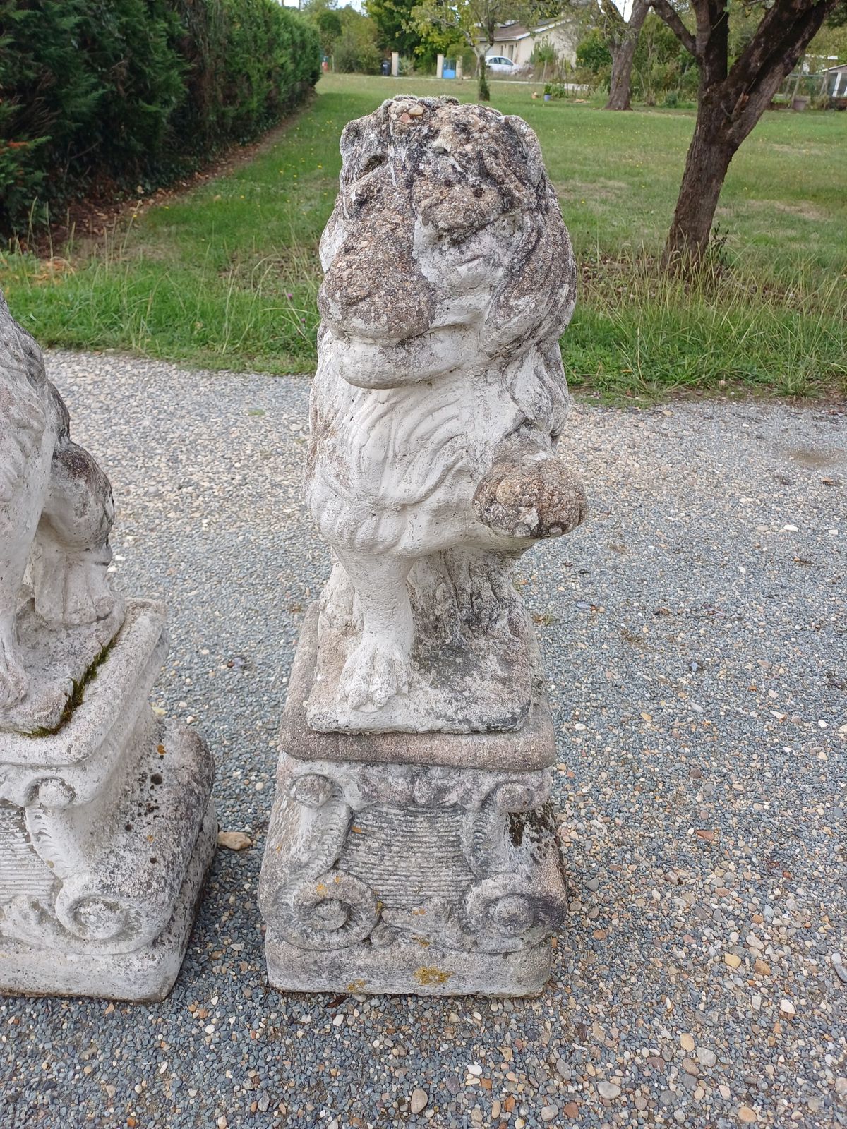 Pair Of Stone Lions From The 1960s photo furniture