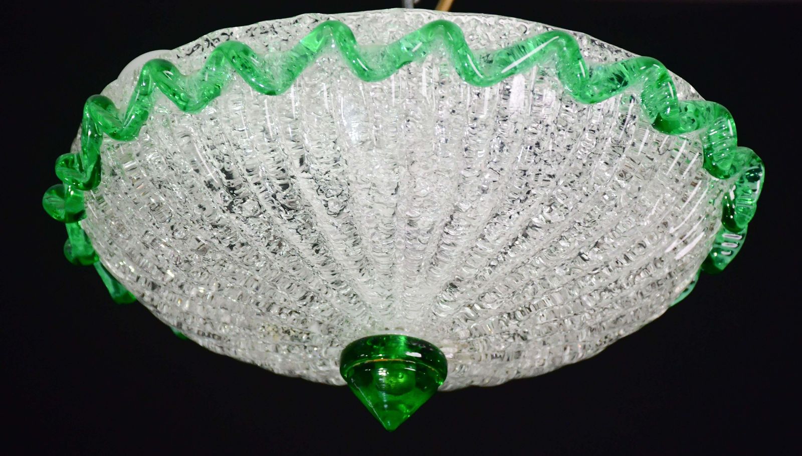 Charming Italian Green Murano Glass Ceiling Fixture, Murano, 1970 photo furniture