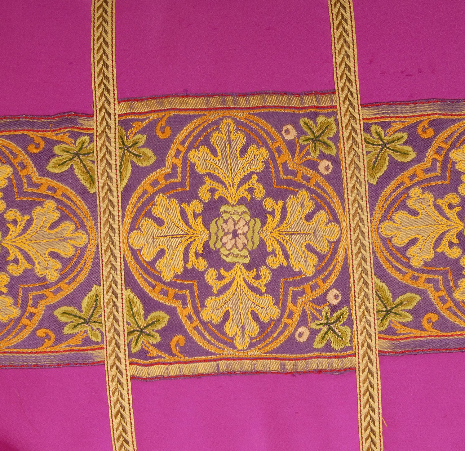 Early 19th Century Napoleonic Empire Pillow Magenta And Gold Silk Throw Cushion With Tassels photo 1428.0