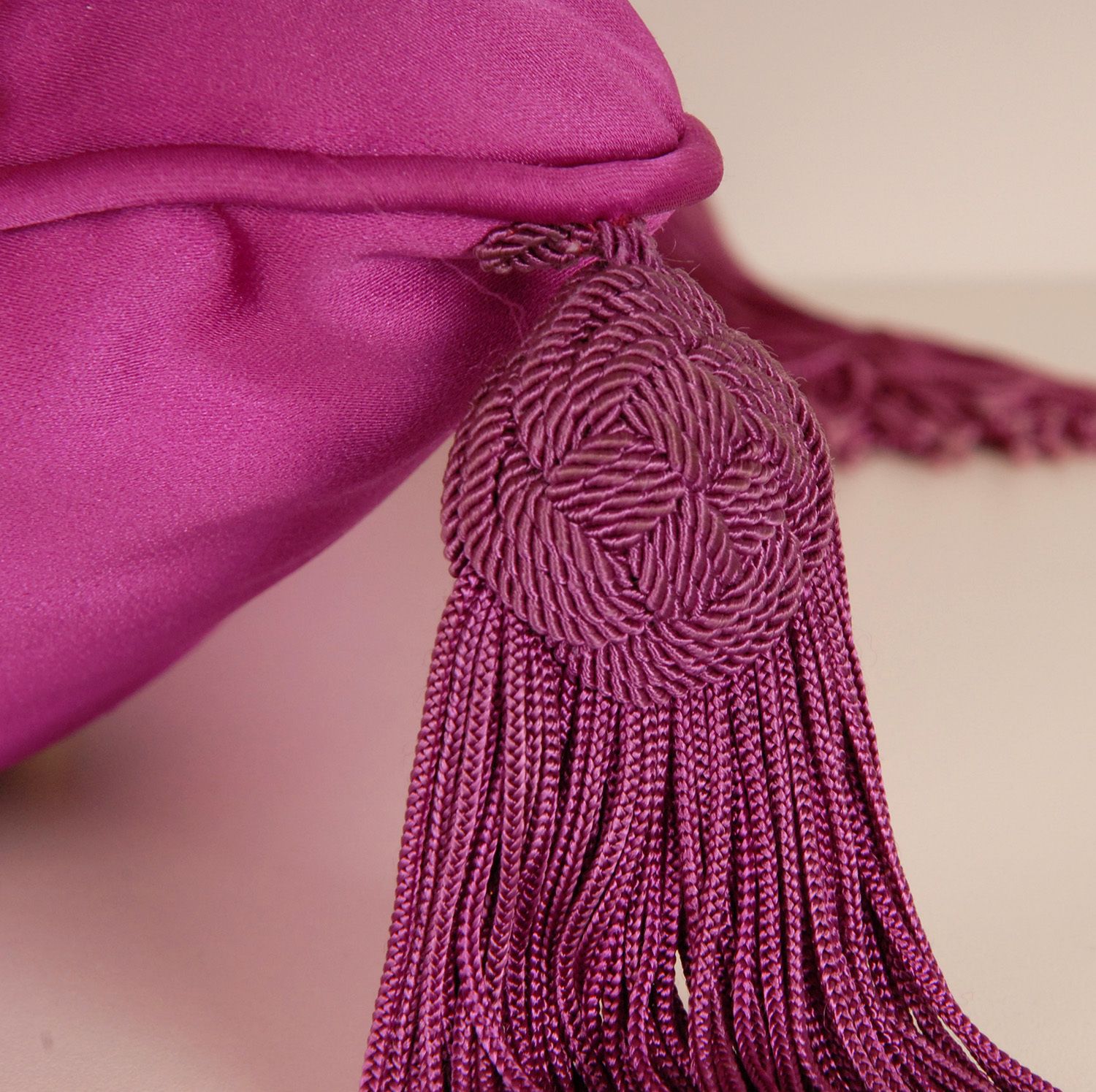 Early 19th Century Napoleonic Empire Pillow Magenta And Gold Silk Throw Cushion With Tassels photo buy