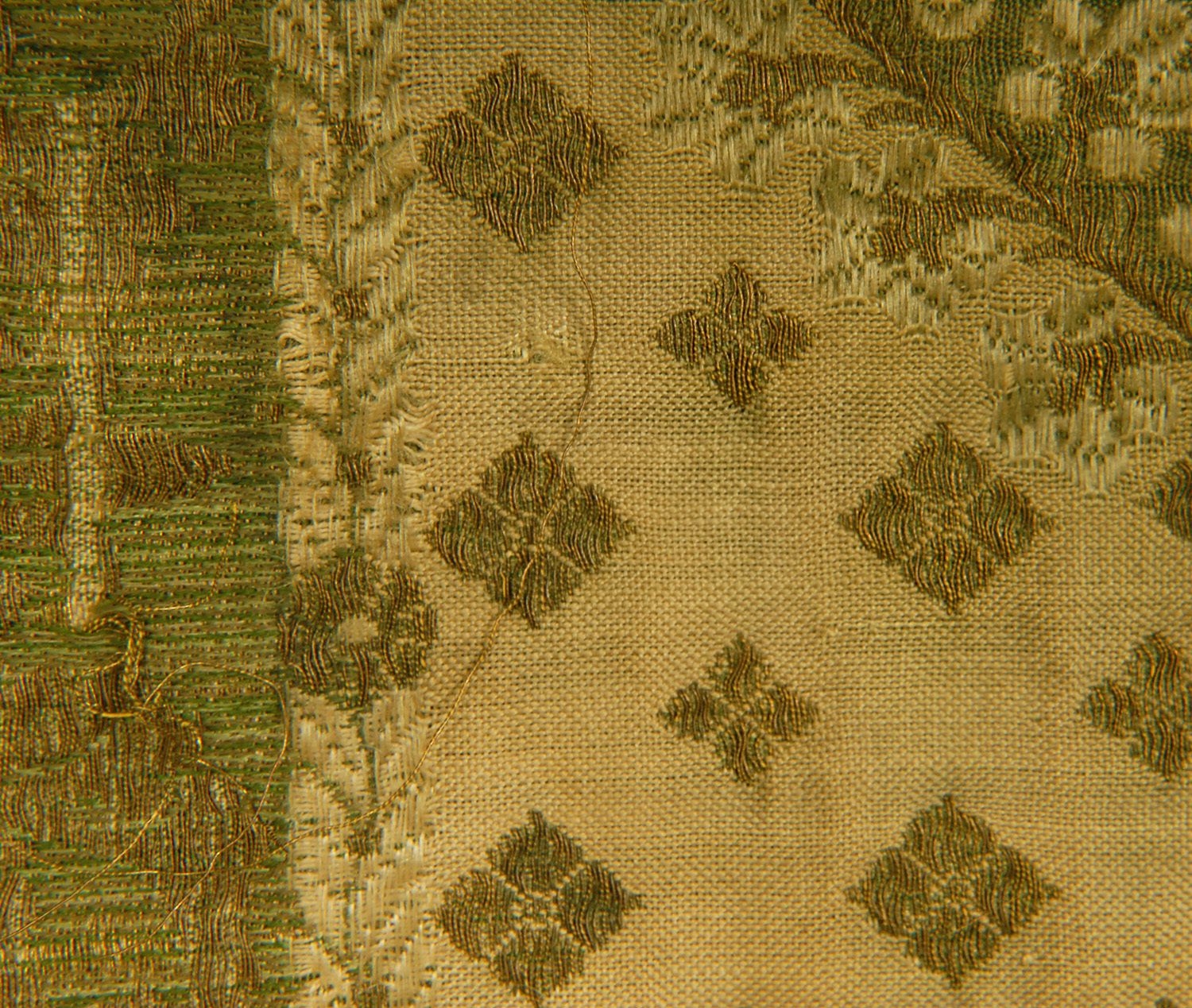 photo furniture Napoleonic Empire Cushion Silk Green And Gold Thread Embroidery French Bobbin Lace Throw Cushion