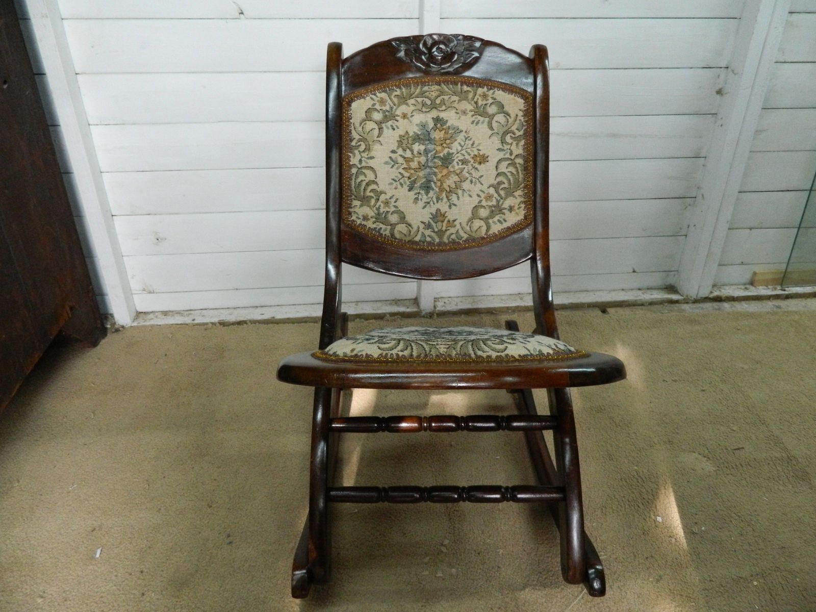 Vintage  Mahogany Folding  Rocking Chair photo furniture