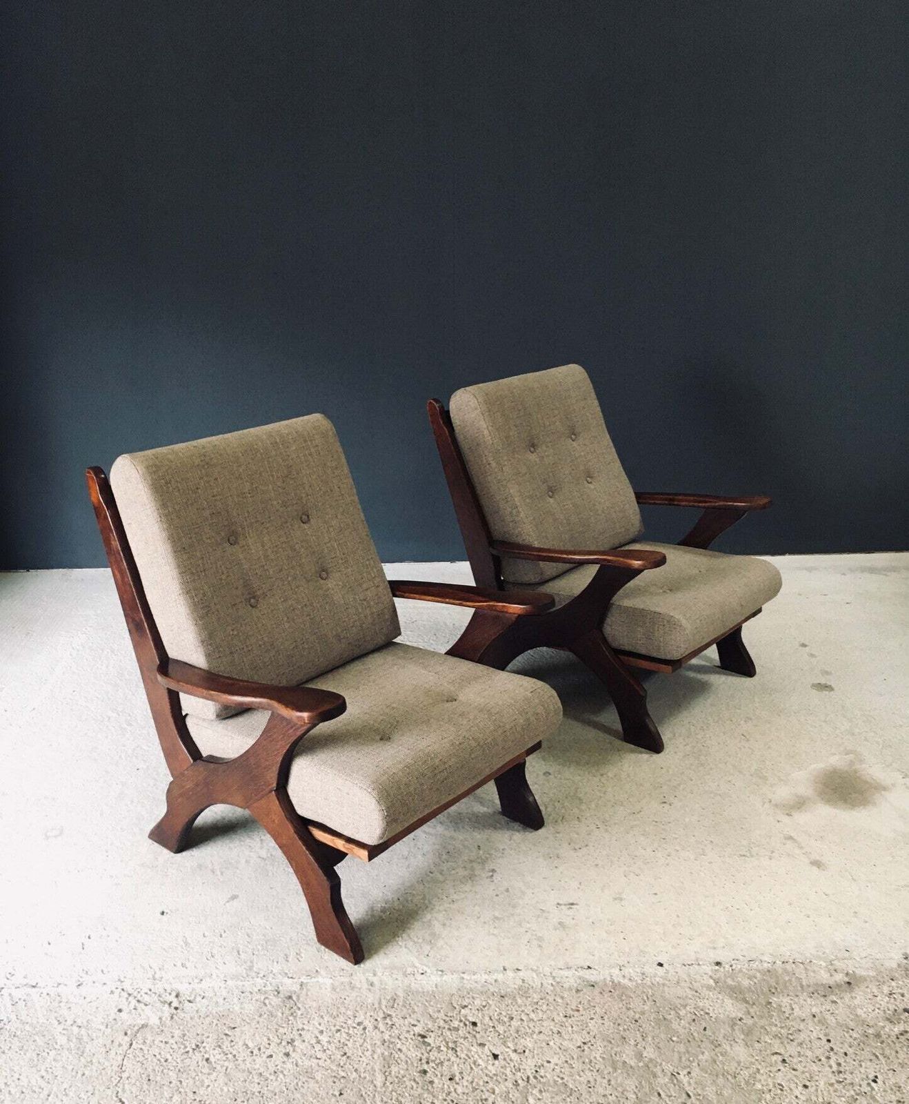 photo vinterior Rustieke X Frame Fauteuils, België, Ca. Jaren 1950