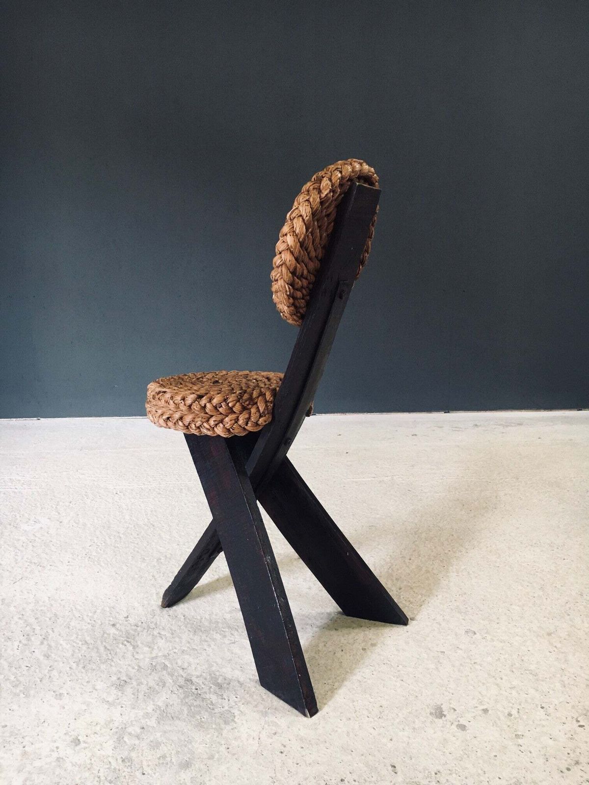 photo buy Mediterranean Design Driepoot Stoelen Van Audoux Minet, Frankrijk, Ca. Jaren 1950