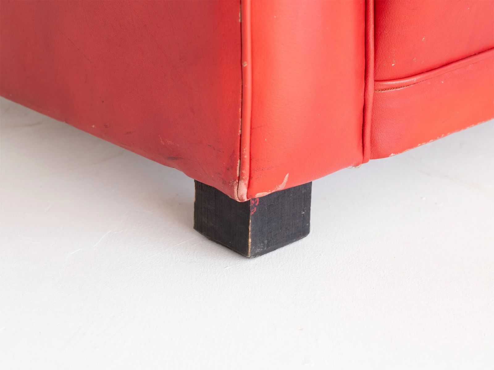 photo furniture French Red Leatherette Club Chair