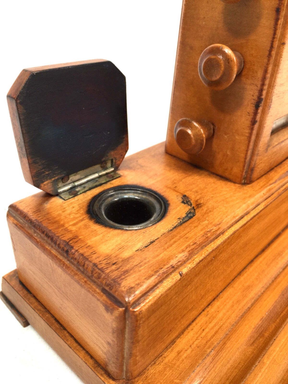 Antique Wooden Office Desktop Stand Art Deco Perpetual Calendar C.1930 Working photo vintage