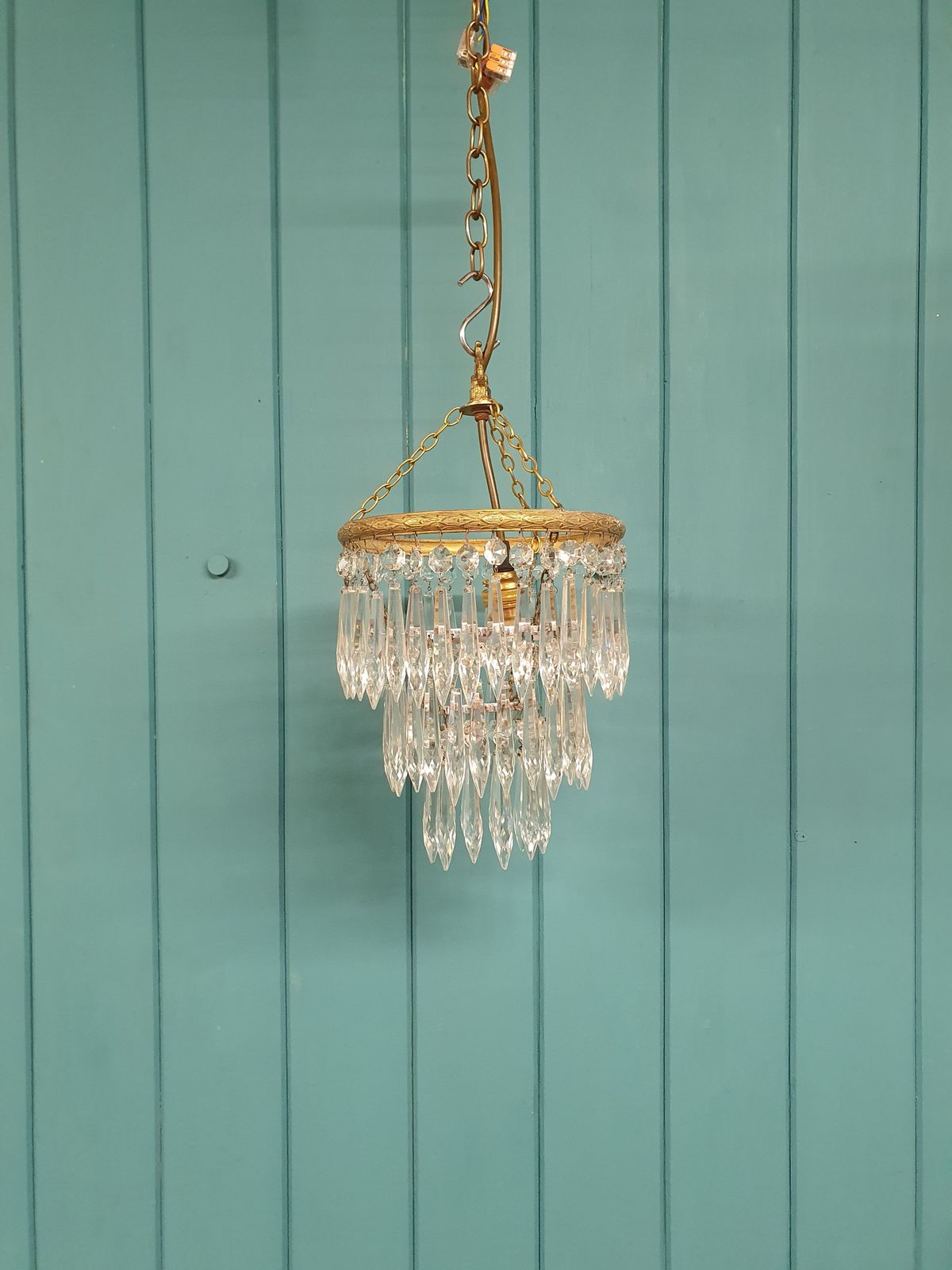 Early 20th Century Small Spike Chandelier 8"
