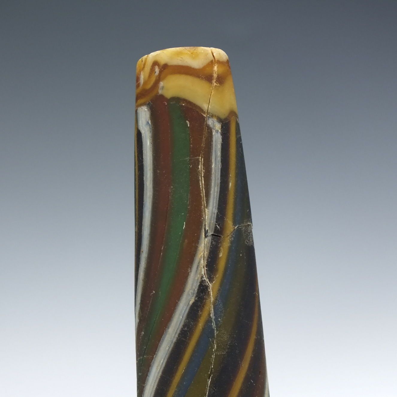 Exceptional Roman Banded Mosaic Ribbon Glass Alabastron 1st Century Bce photo Home Decor