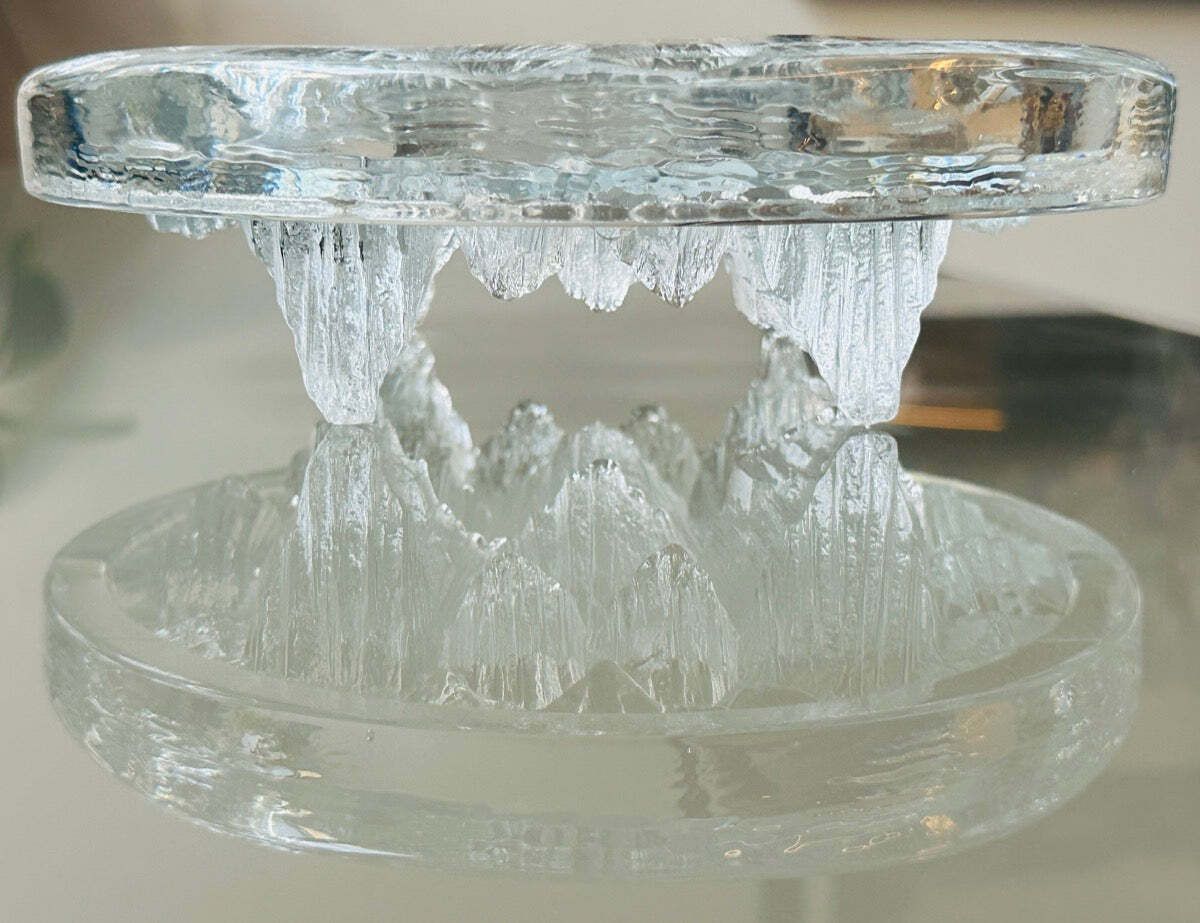 Home Decor Vintage 1980s Swedish Nybro Glasbruk "Iceberg" Glass Ashtray By Paul Isling photo