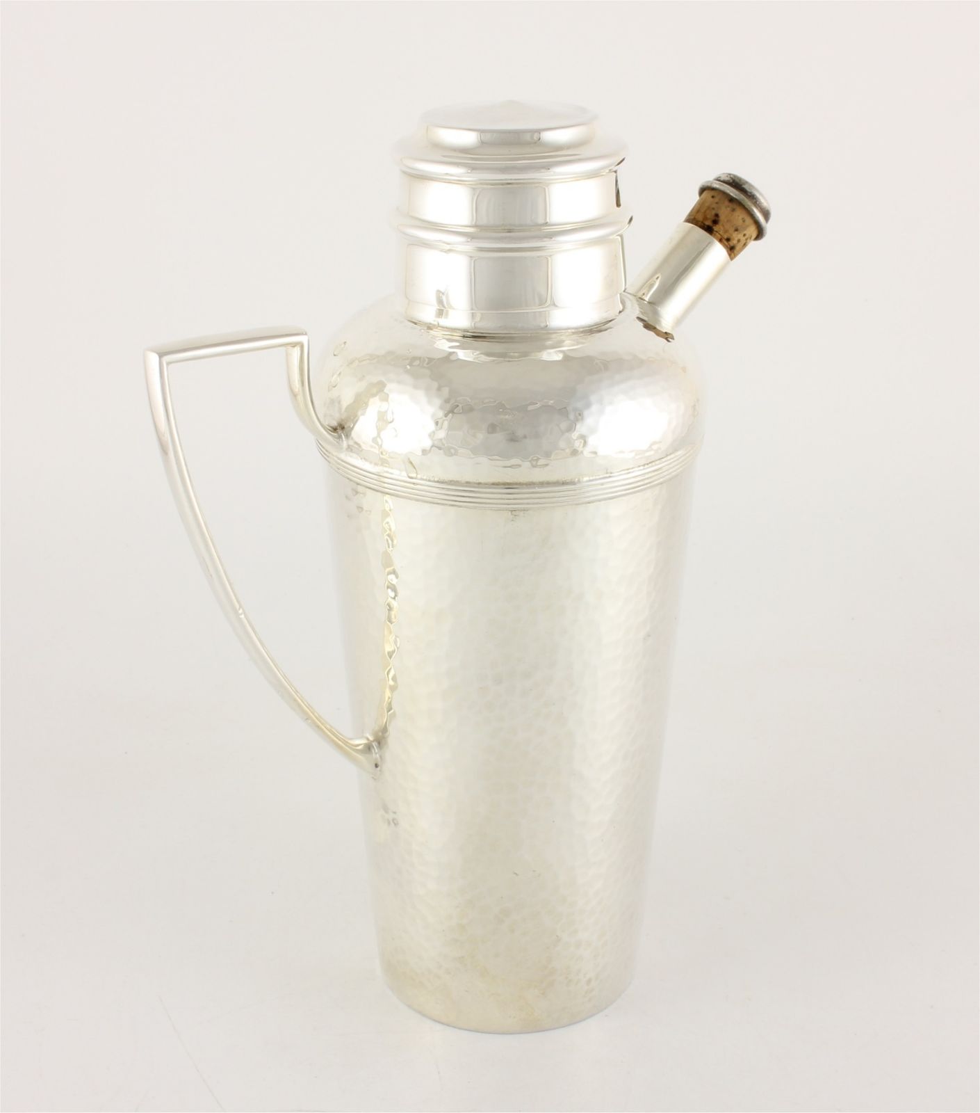 Home Decor Antique Silver Plate Mappin Webb Cocktail Shaker. Hammered Drinks Mixer. photo