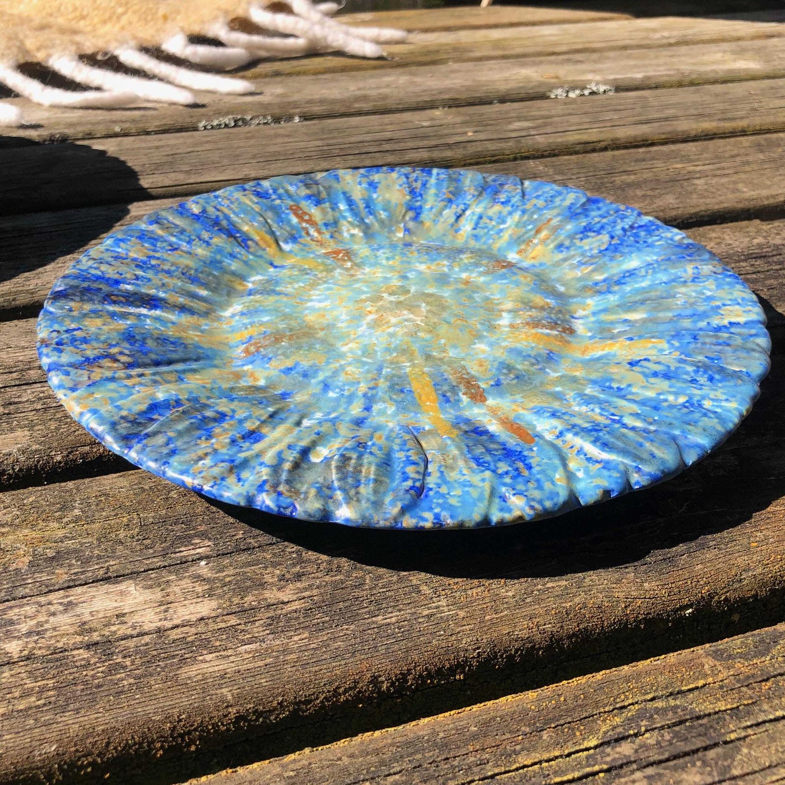 photo for sale Antique Rare Bretby 1920's Art Pottery Plates X6 Blue Nerton Ware Pottery Plates Bretby Flowers Art Deco Bretby Hand Crafted Side Plates X6