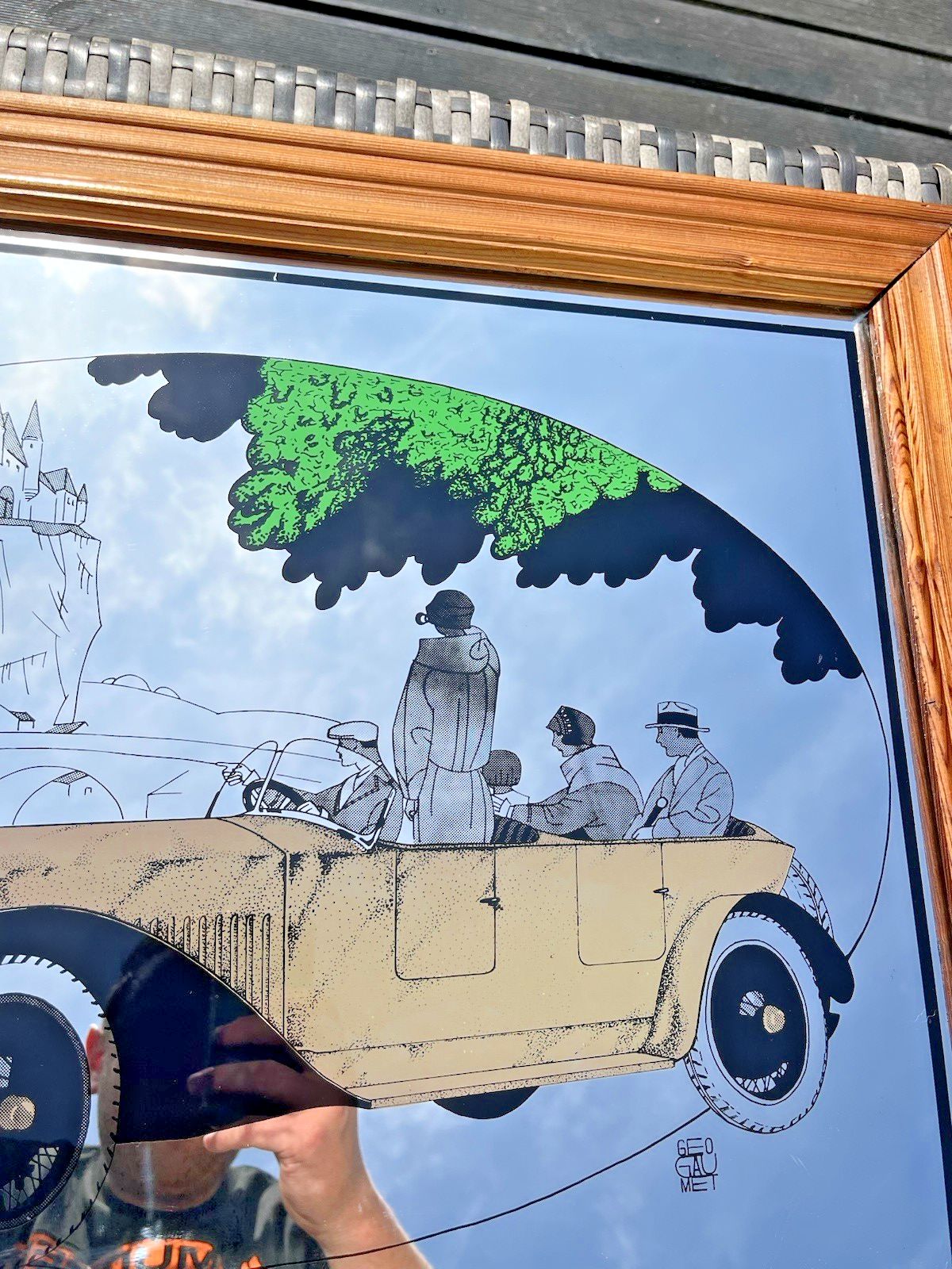 Home Decor Large Vintage Cottin & Desgouttes French Car Advertising Lyon Pub Picture Mirror photo