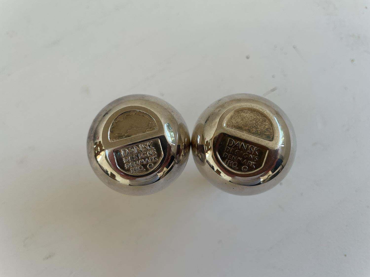 Danish Onion Candle Holders In Gift Box By Jens H. Quistgaard 1960s, Set Of 2. photo vintage