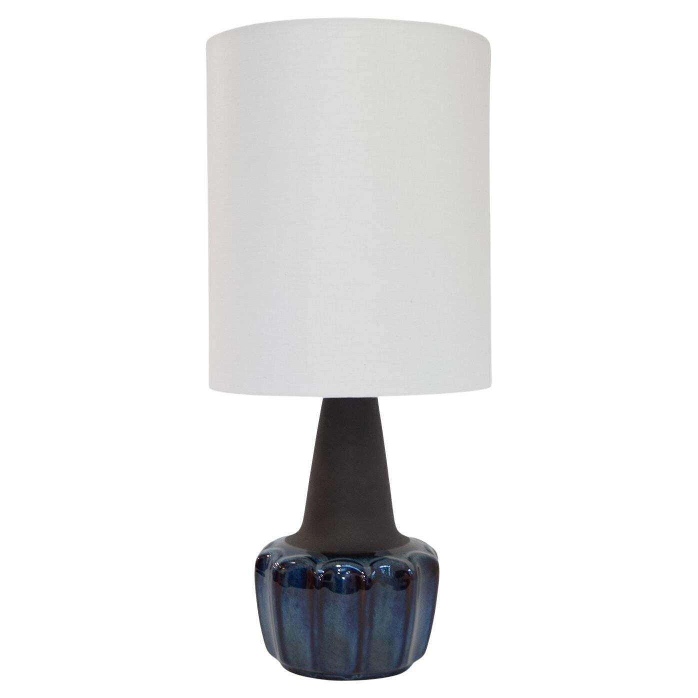 Danish Modern Blue Ceramic Table Lamp 1051 By Einar Johansen For Søholm, 1960s.