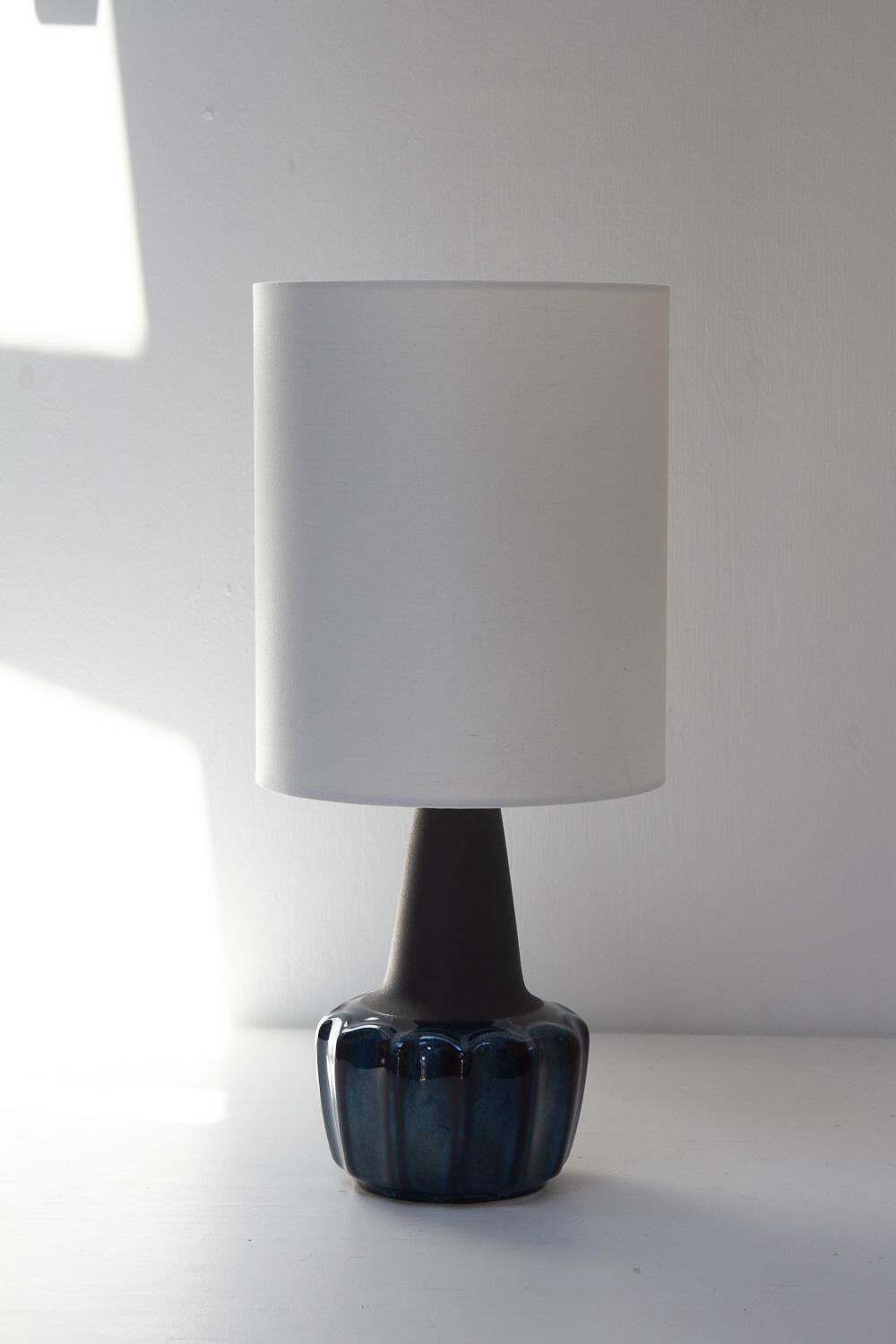 Danish Modern Blue Ceramic Table Lamp 1051 By Einar Johansen For Søholm, 1960s. photo furniture