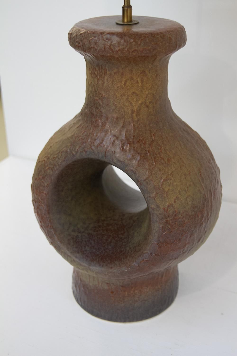 Lighting Danish Mid Century Modern Circular Stoneware Floor Lamp, 1960s. photo