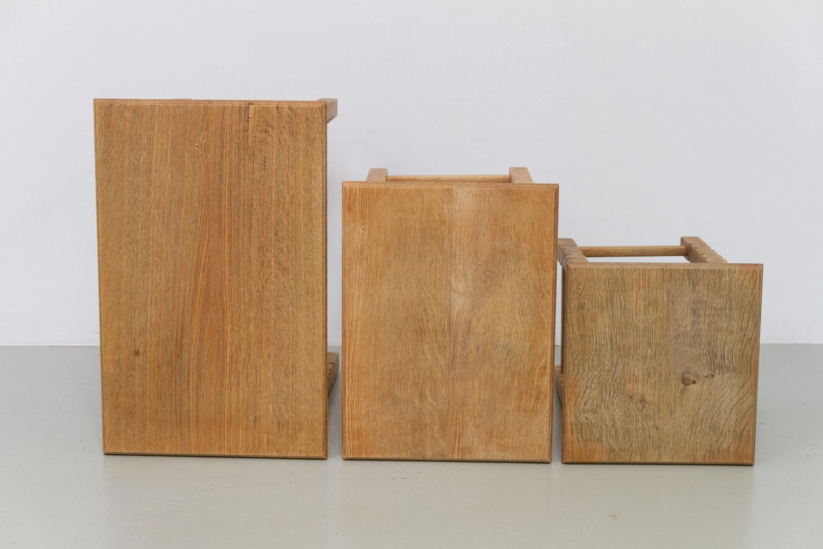 photo vinterior Danish Brutalist Oak Nesting Tables In Kjærnulf Style, 1970s. Set Of 3.