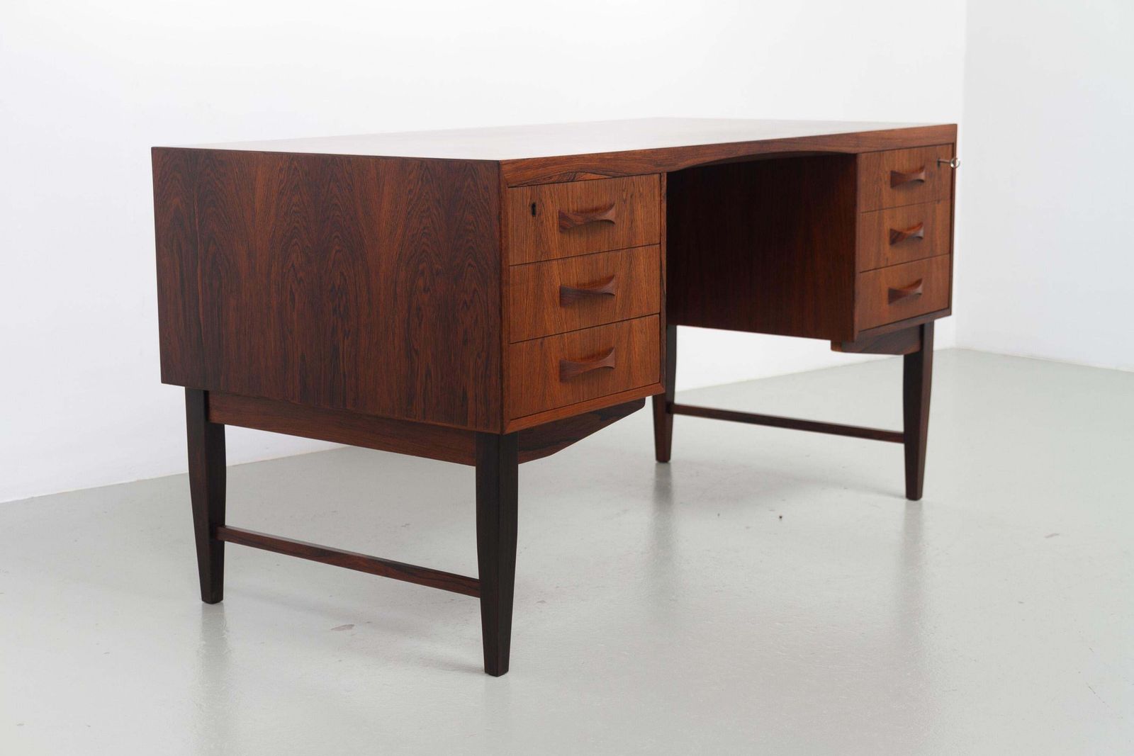 Danish Mid Century Freestanding Rosewood Desk By Clausen & Søn, 1960s. photo 2181.0