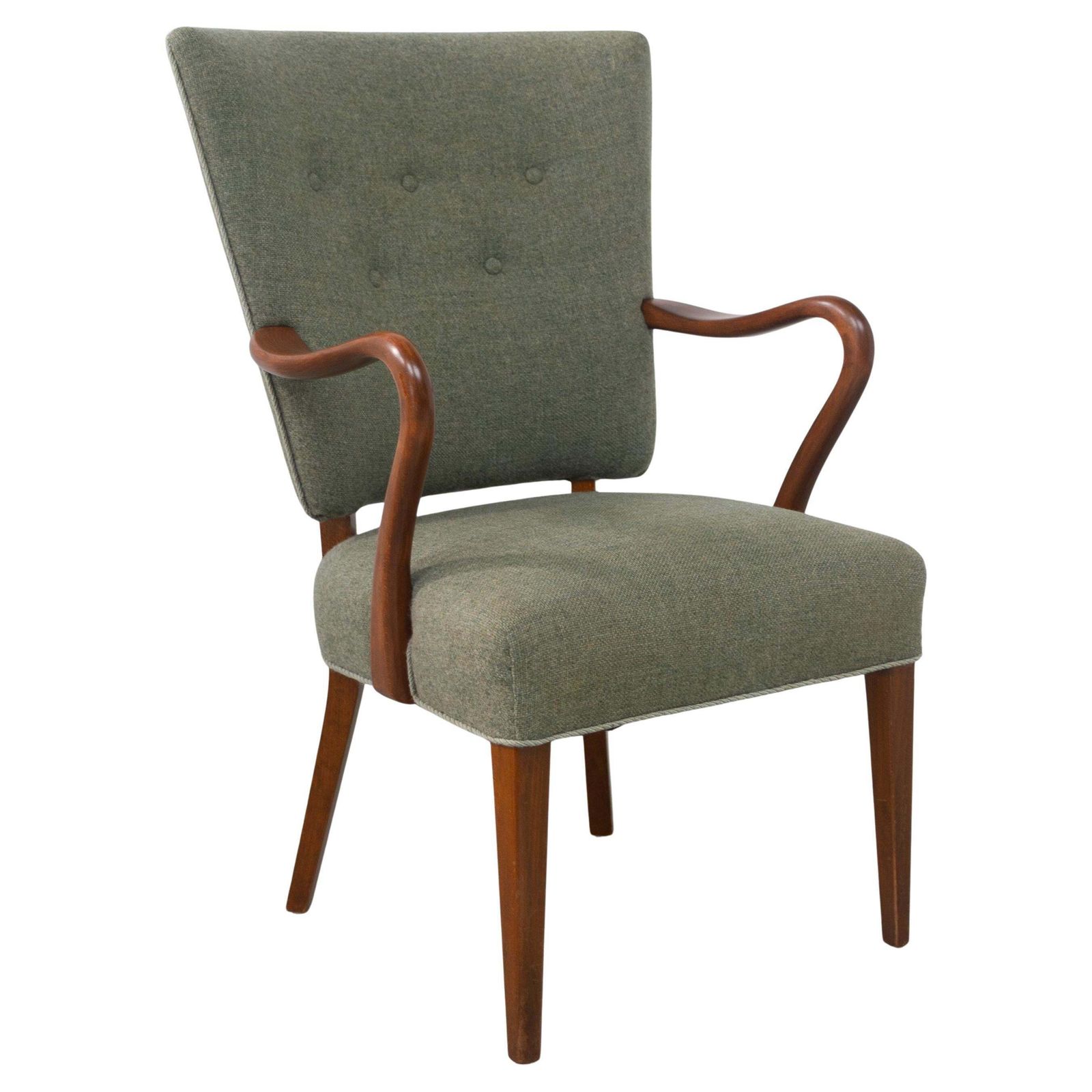 Danish Green Armchair By Alfred Christensen For Slagelse Møbelværk, 1940s.