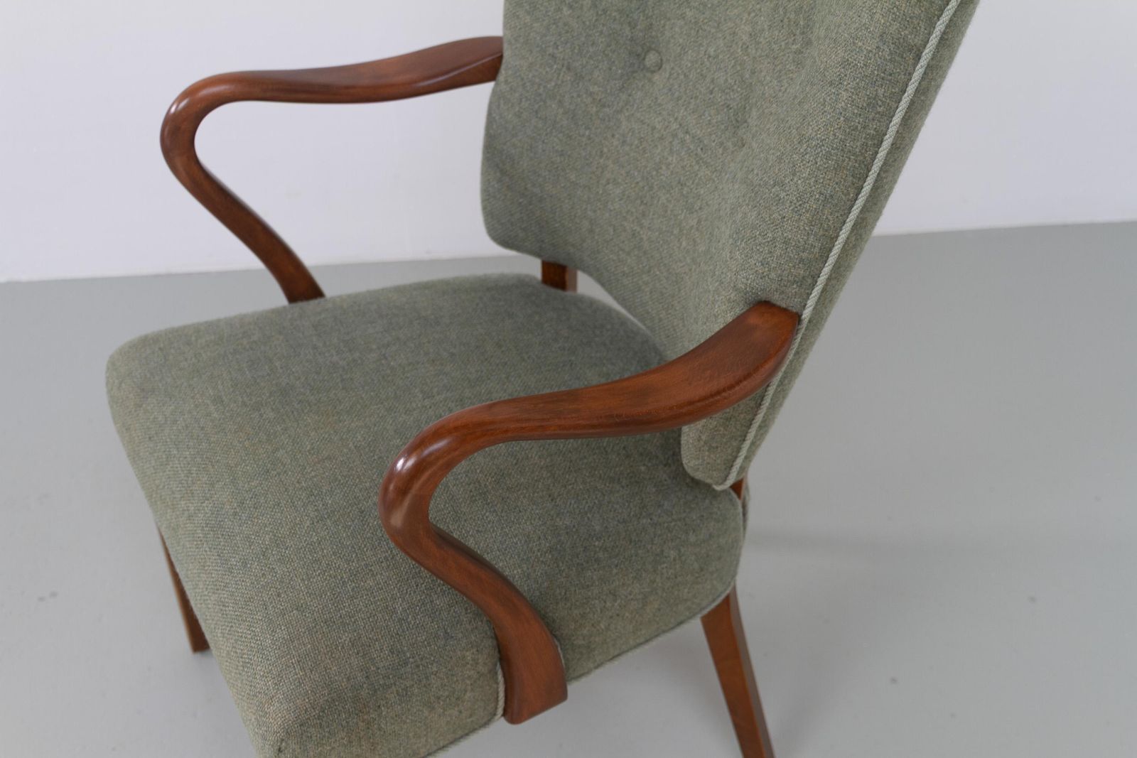 photo furniture Danish Green Armchair By Alfred Christensen For Slagelse Møbelværk, 1940s.