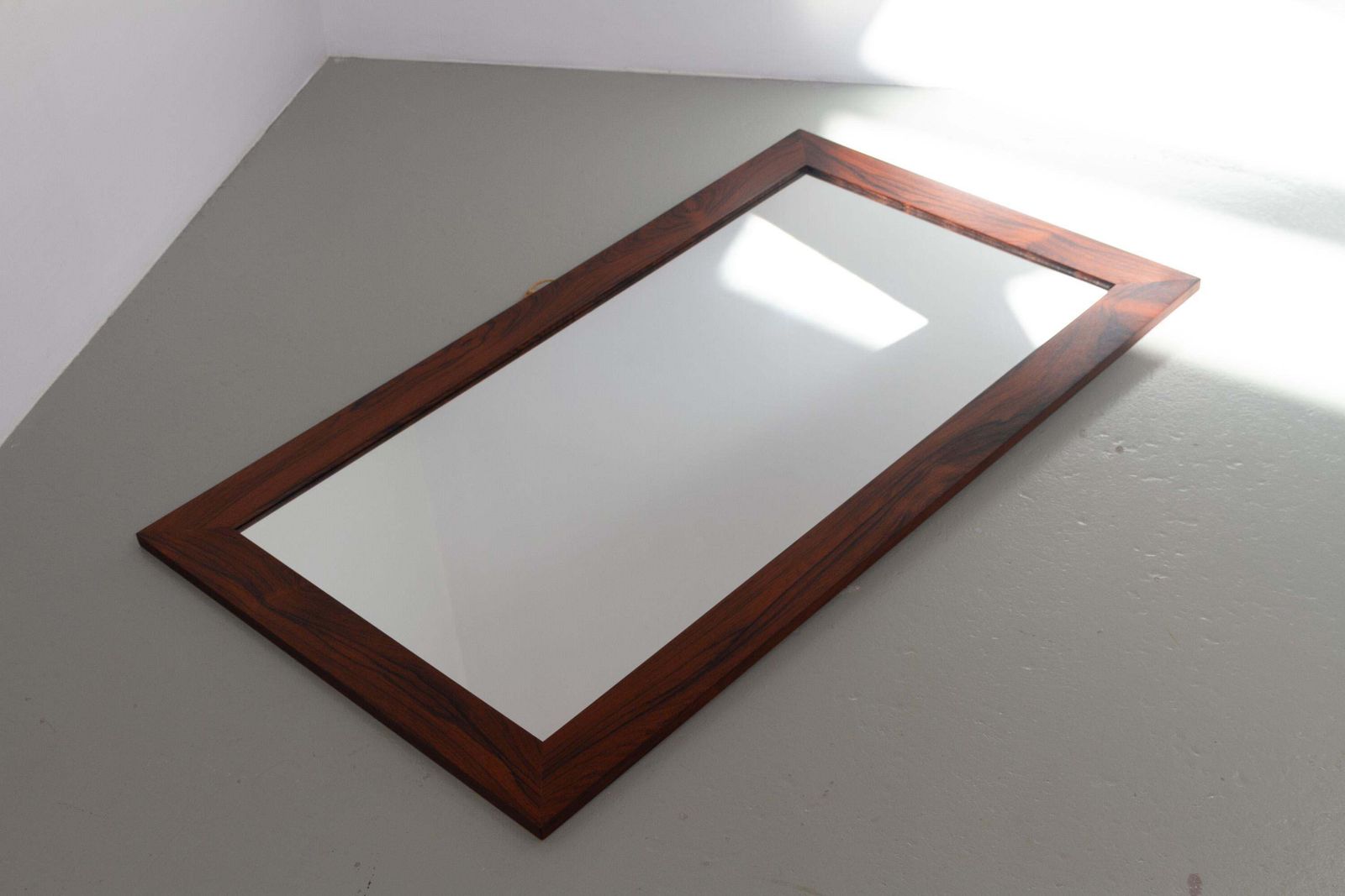 Large Danish Mid Century Modern Rosewood Mirror, 1970s. photo vinterior