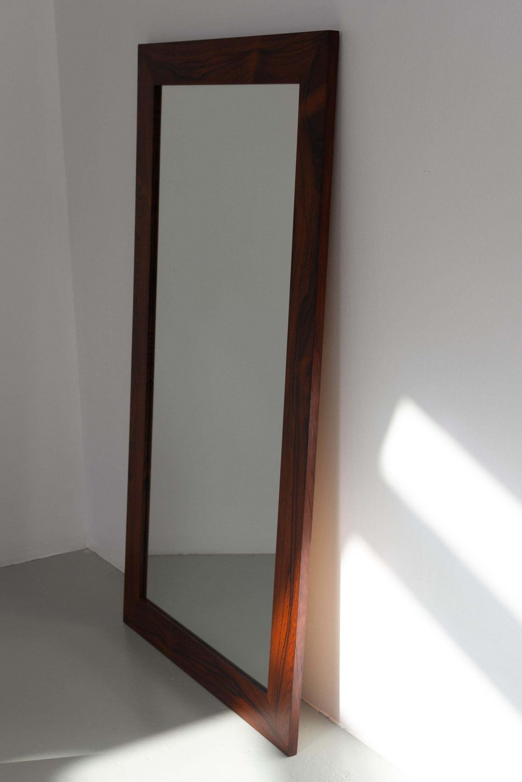 Home Decor Large Danish Mid Century Modern Rosewood Mirror, 1970s. photo
