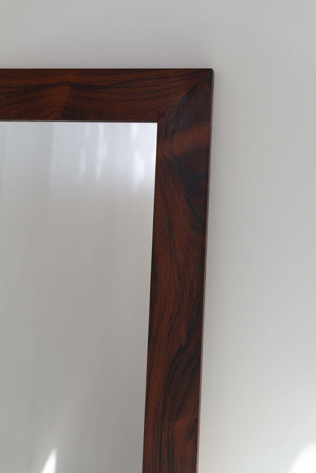 photo vinterior Large Danish Mid Century Modern Rosewood Mirror, 1970s.