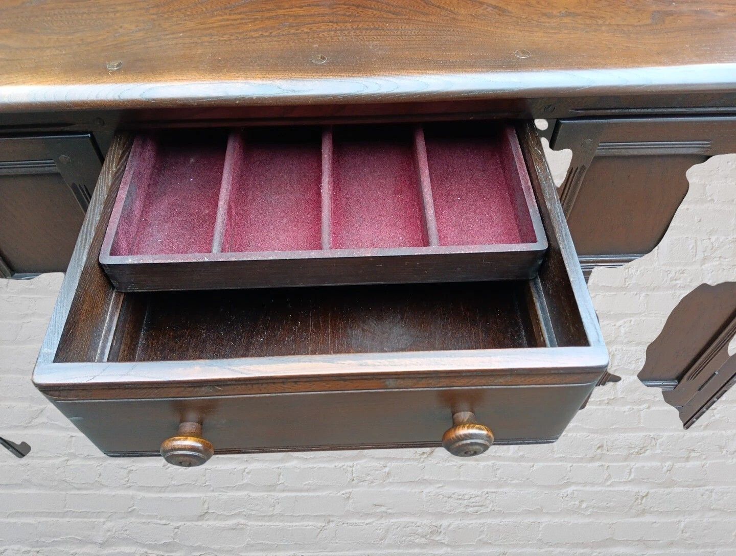 Ercol Dresser 4 Drawers 2 Cupboards And Shelved Top photo vintage