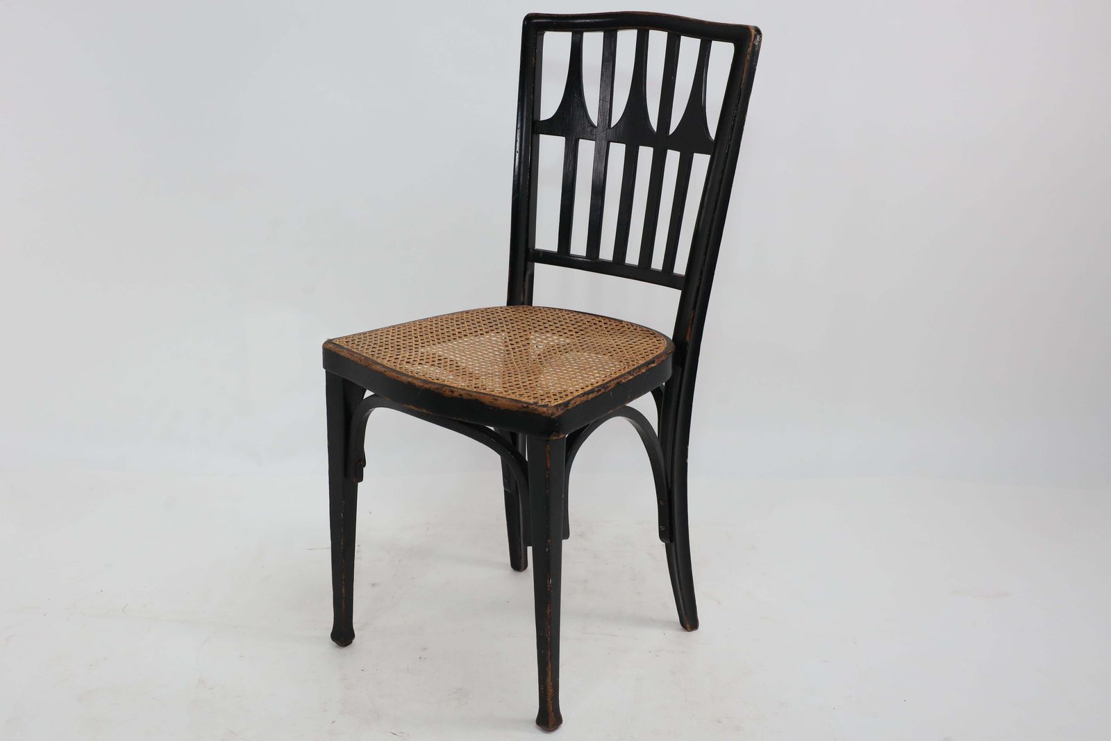 Gustav Siegel For J And J Kohn. Three Ebonised Bentwood Dining Or Cafe Chairs. photo vintage