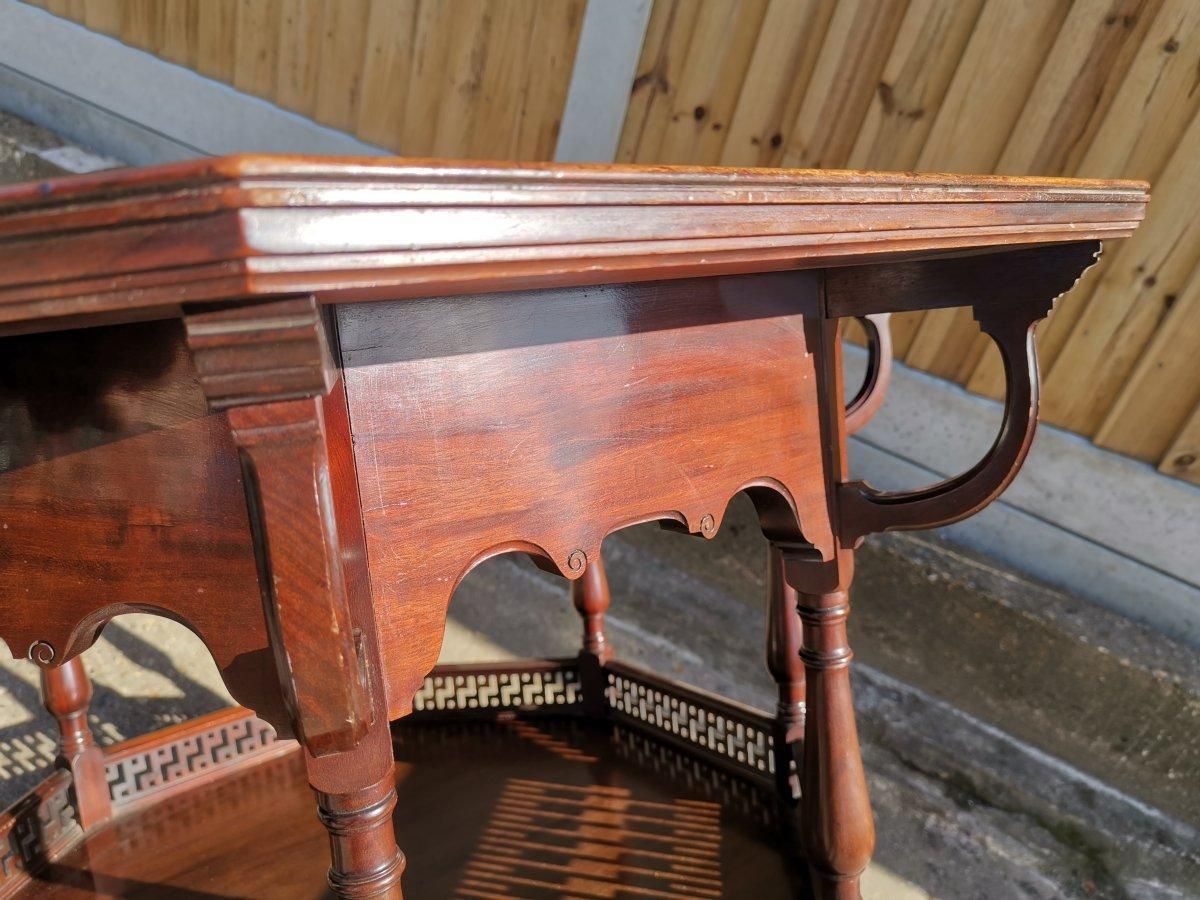 George Faulkner Armitage. An Aesthetic Movement Octagonal Mahogany Center Table photo vintage