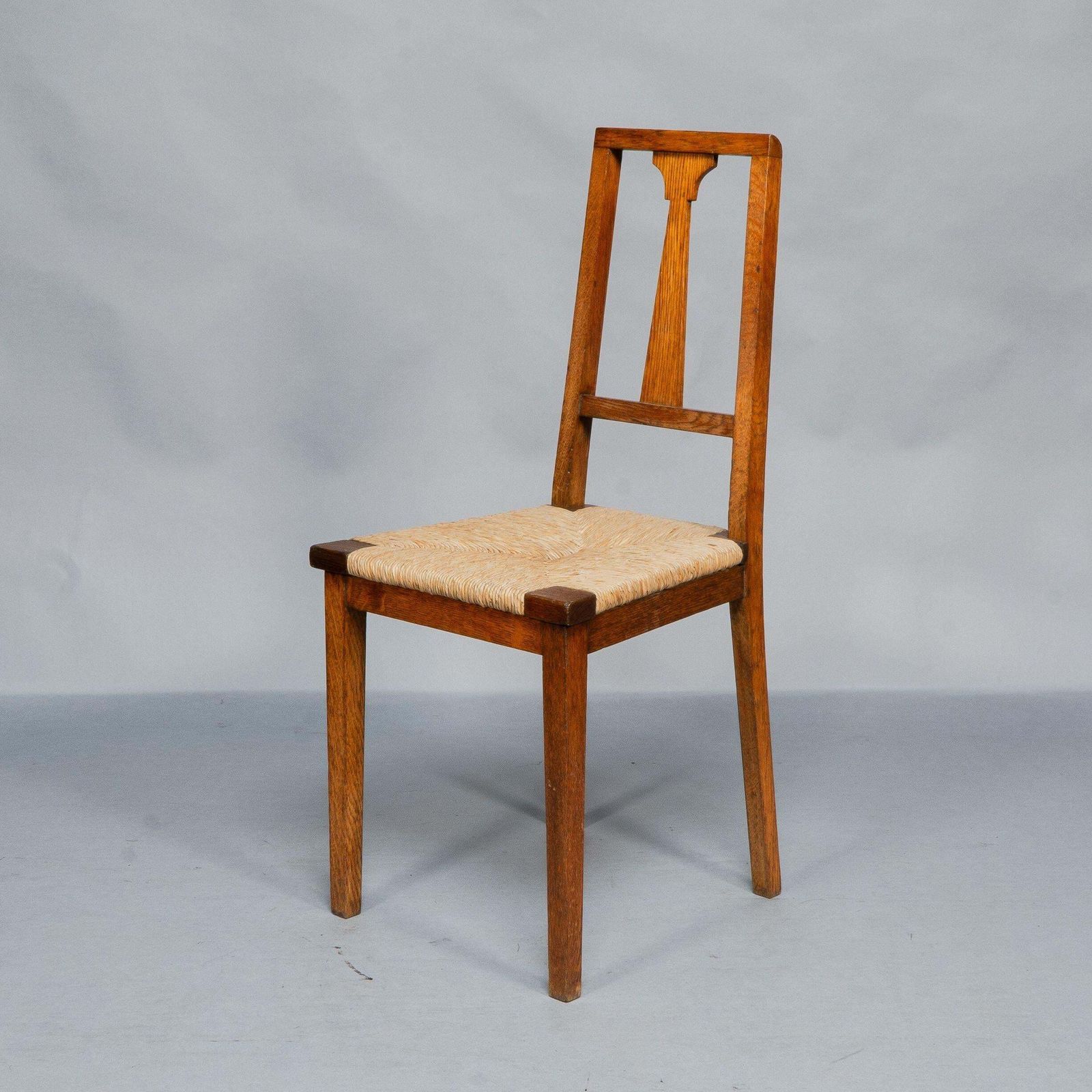 Wylie & Lochhead. Pair Of Arts & Crafts Oak Side Chairs photo vinterior
