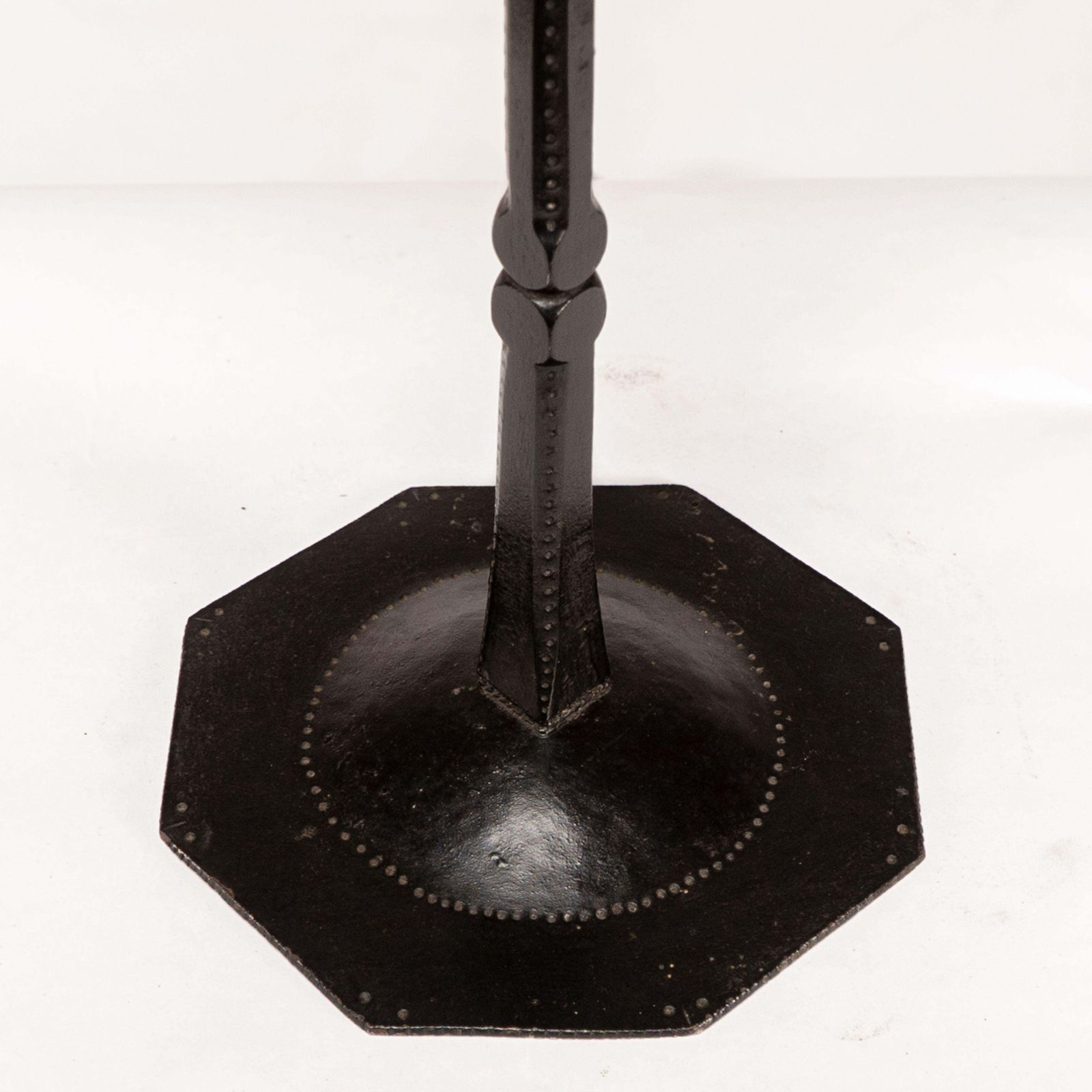 photo vintage Ernest Gimson & Made By Alfred Bucknell. A Rare Unusually Tall Steel Candlestick