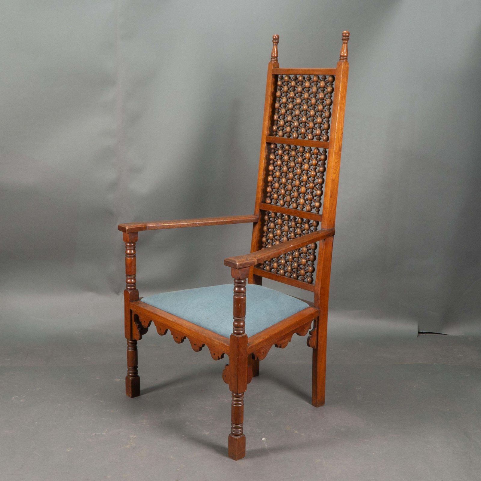 DR C Dresser, Attributed. A Moorish Style Walnut Armchair photo for sale