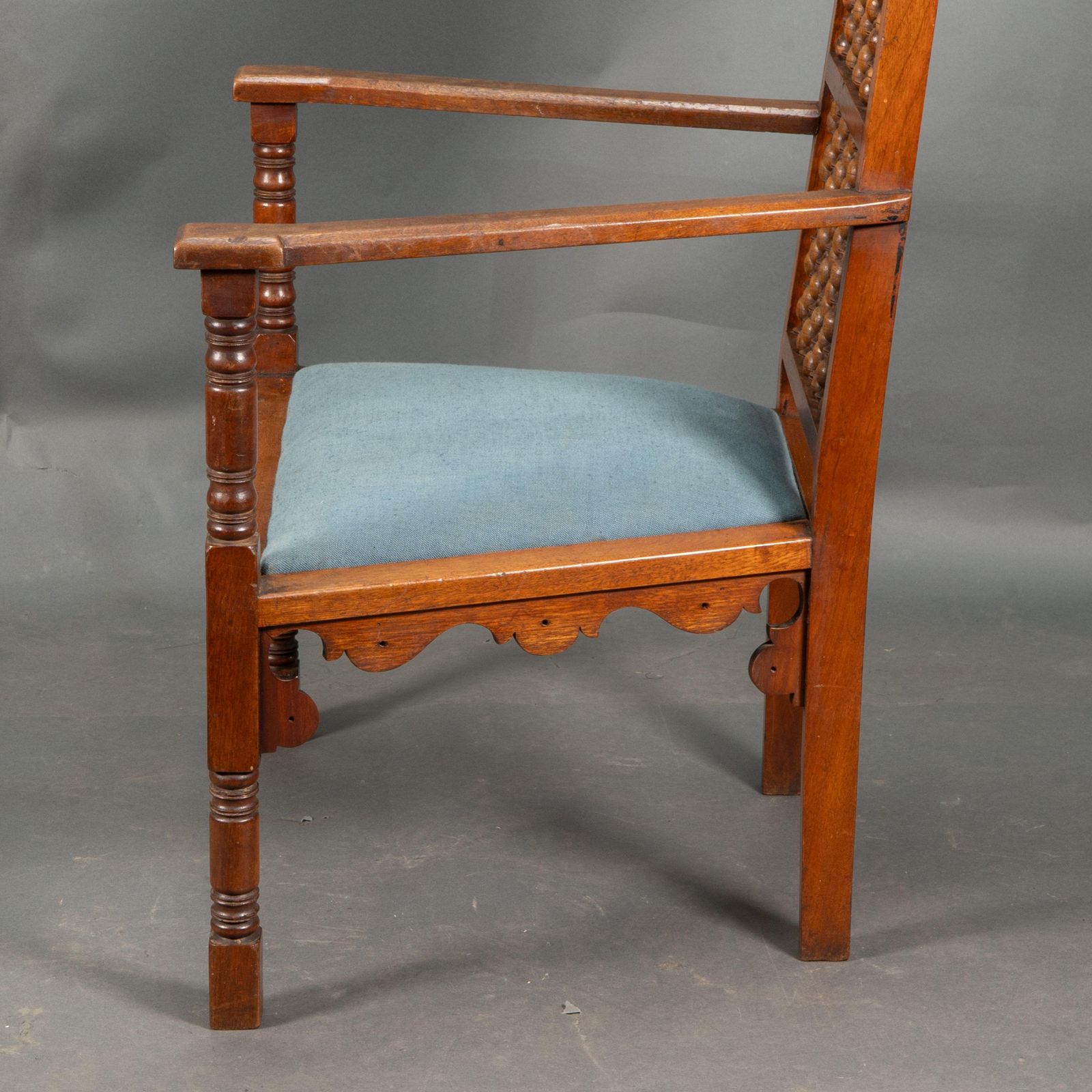 8974.0 DR C Dresser, Attributed. A Moorish Style Walnut Armchair photo