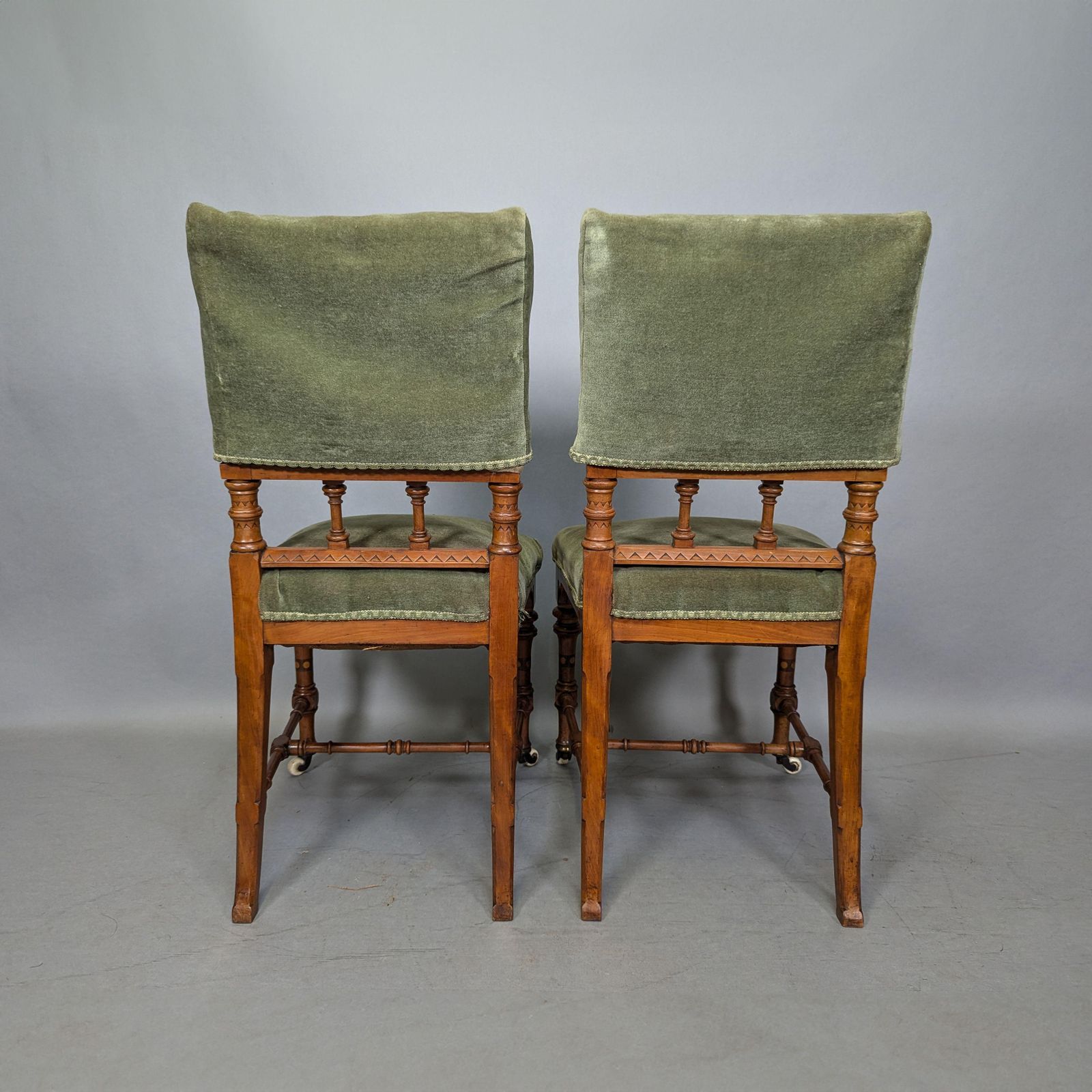 Charles Bevan Attributed. A Pair Of Gothic Revival Oak Desk Or Side Chairs photo buy