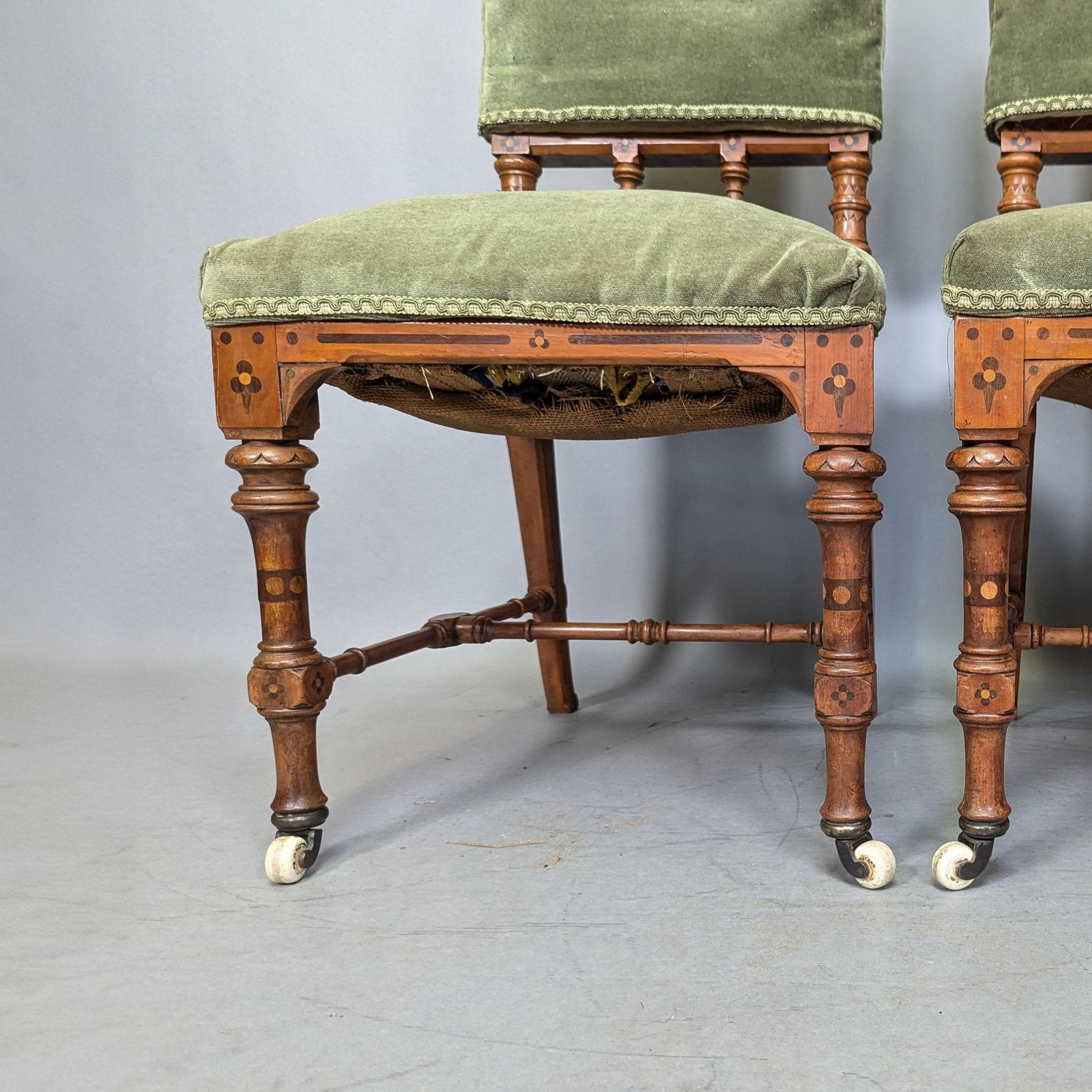 photo furniture Charles Bevan Attributed. A Pair Of Gothic Revival Oak Desk Or Side Chairs