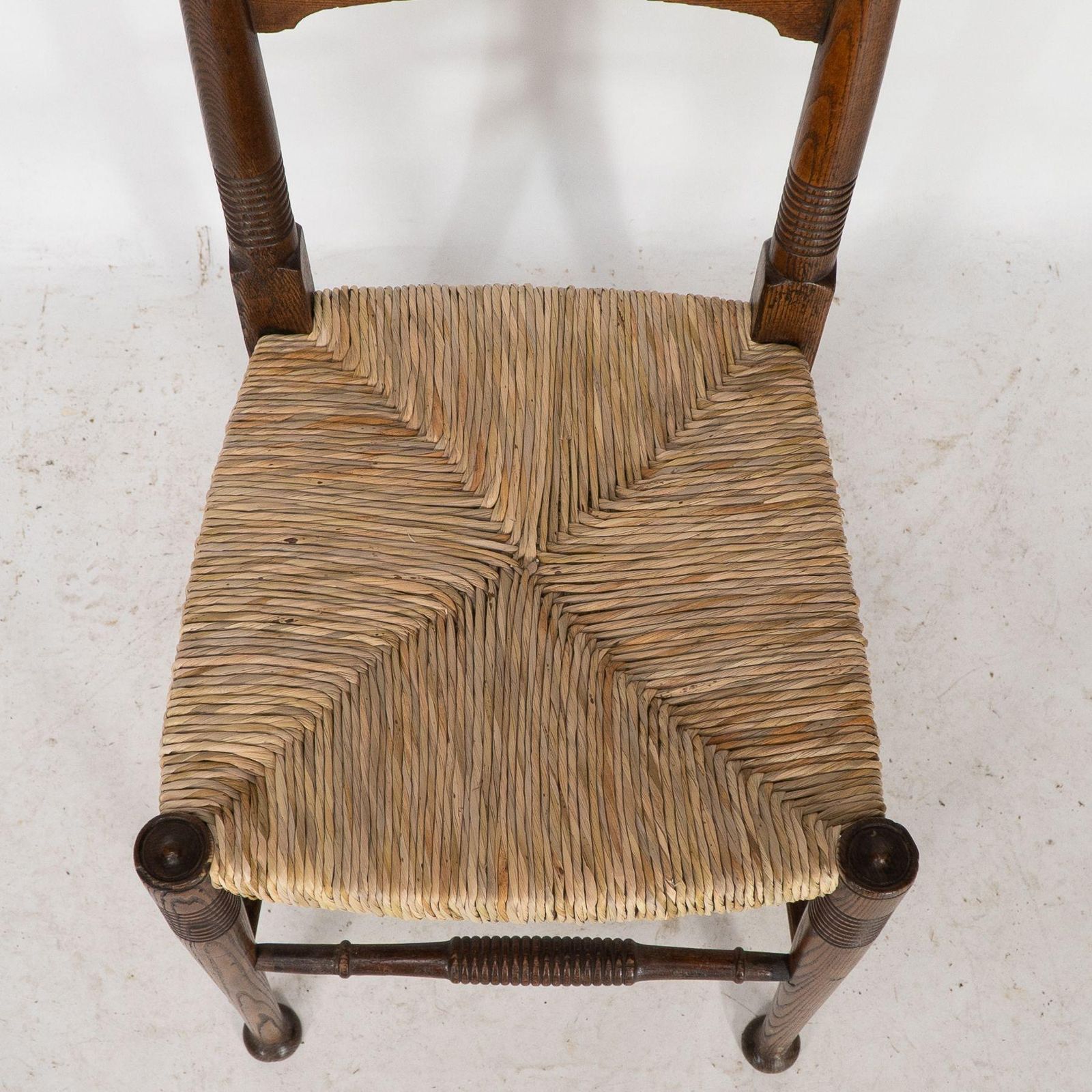 Furniture William Birch For Liberty & Co. A Pair Of Arts & Crafts Rush Seat Oak Chairs photo