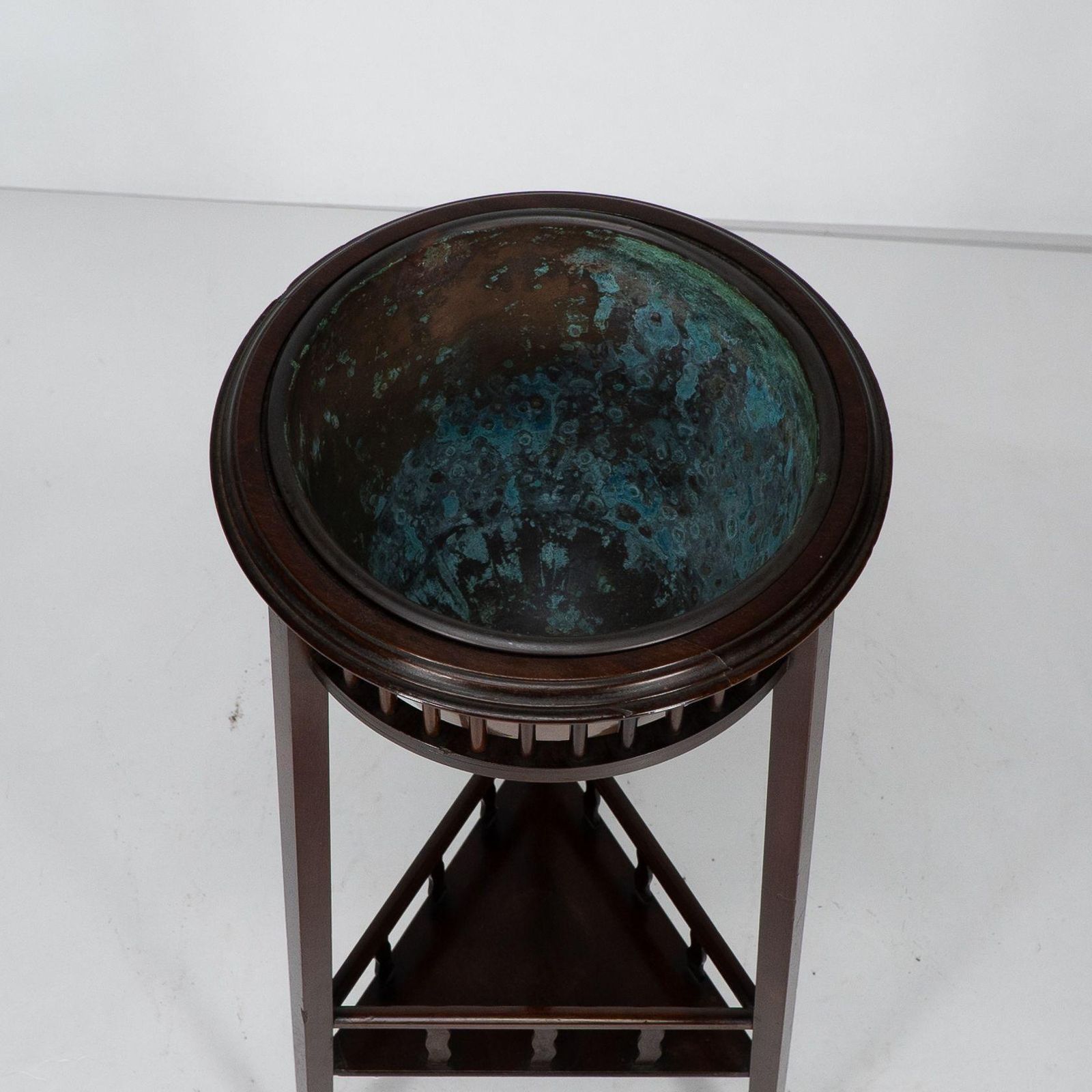 Shapland & Petter. A Rare Arts & Crafts Two Tier Walnut Three Leg Plant Stand photo buy