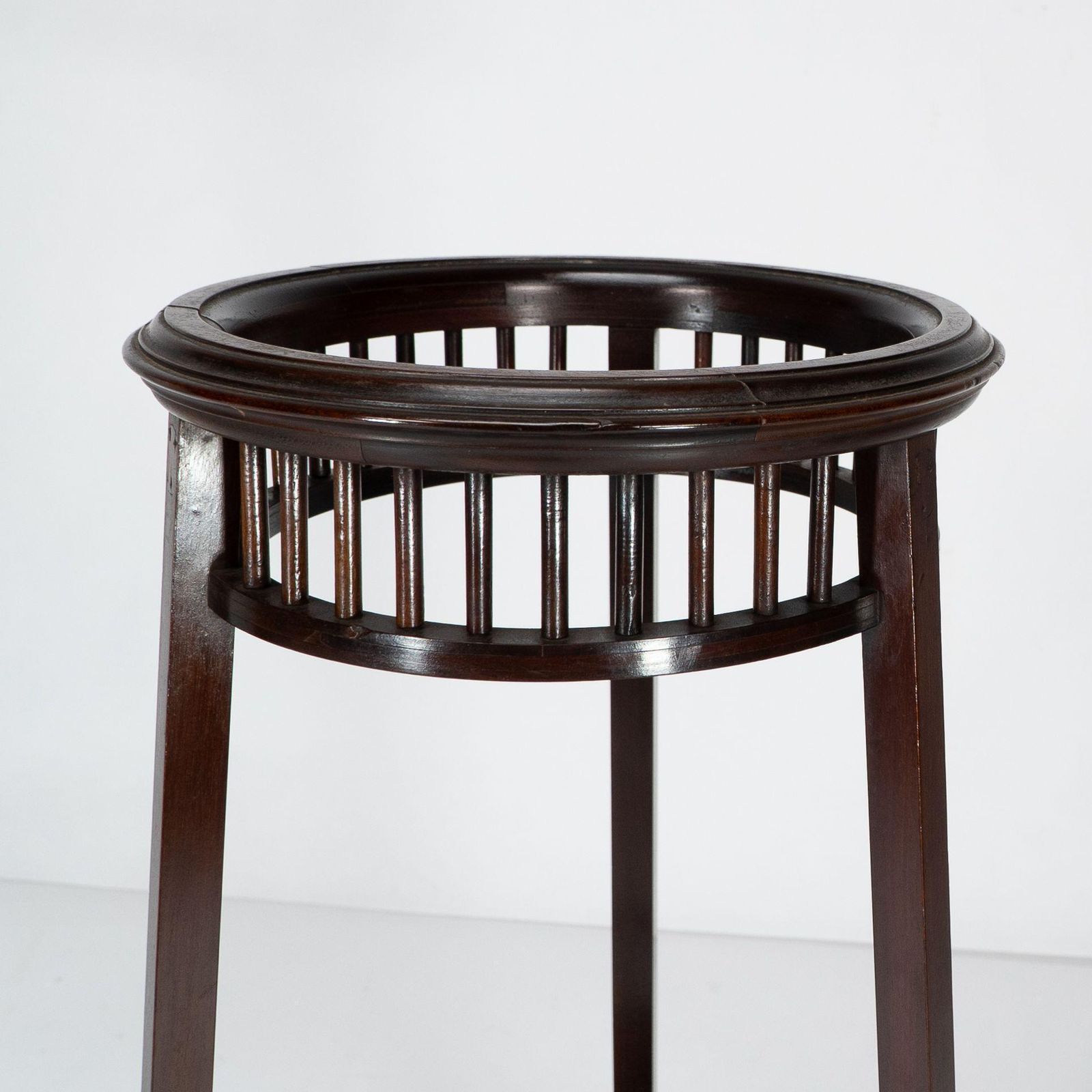 photo furniture Shapland & Petter. A Rare Arts & Crafts Two Tier Walnut Three Leg Plant Stand