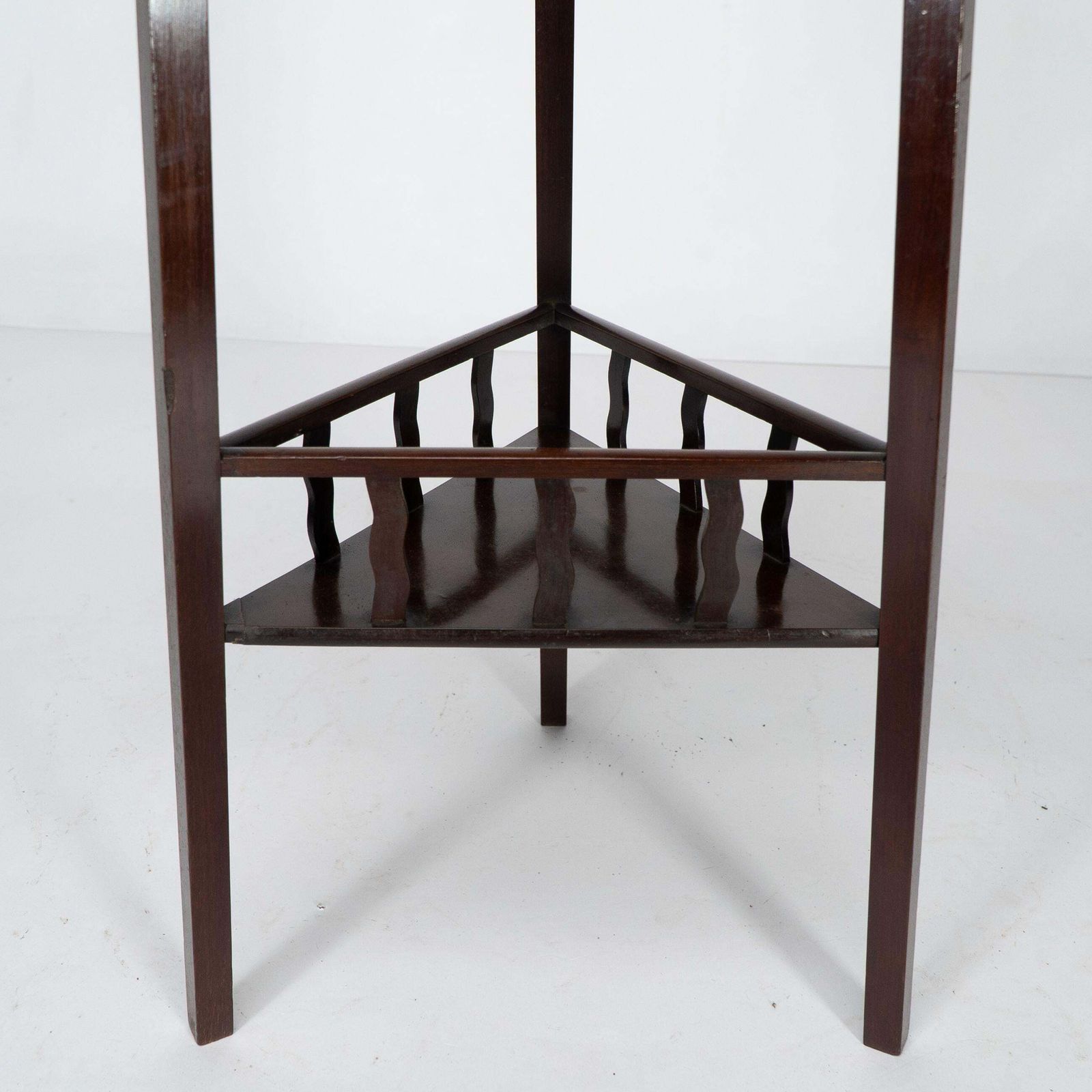 1530.0 Shapland & Petter. A Rare Arts & Crafts Two Tier Walnut Three Leg Plant Stand photo