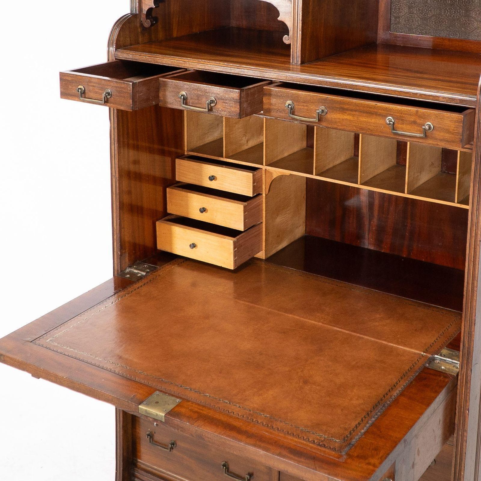photo vinterior Lambs Of Manchester. An Anglo Japanese Secretaire Bookcase With Lacquered Panel