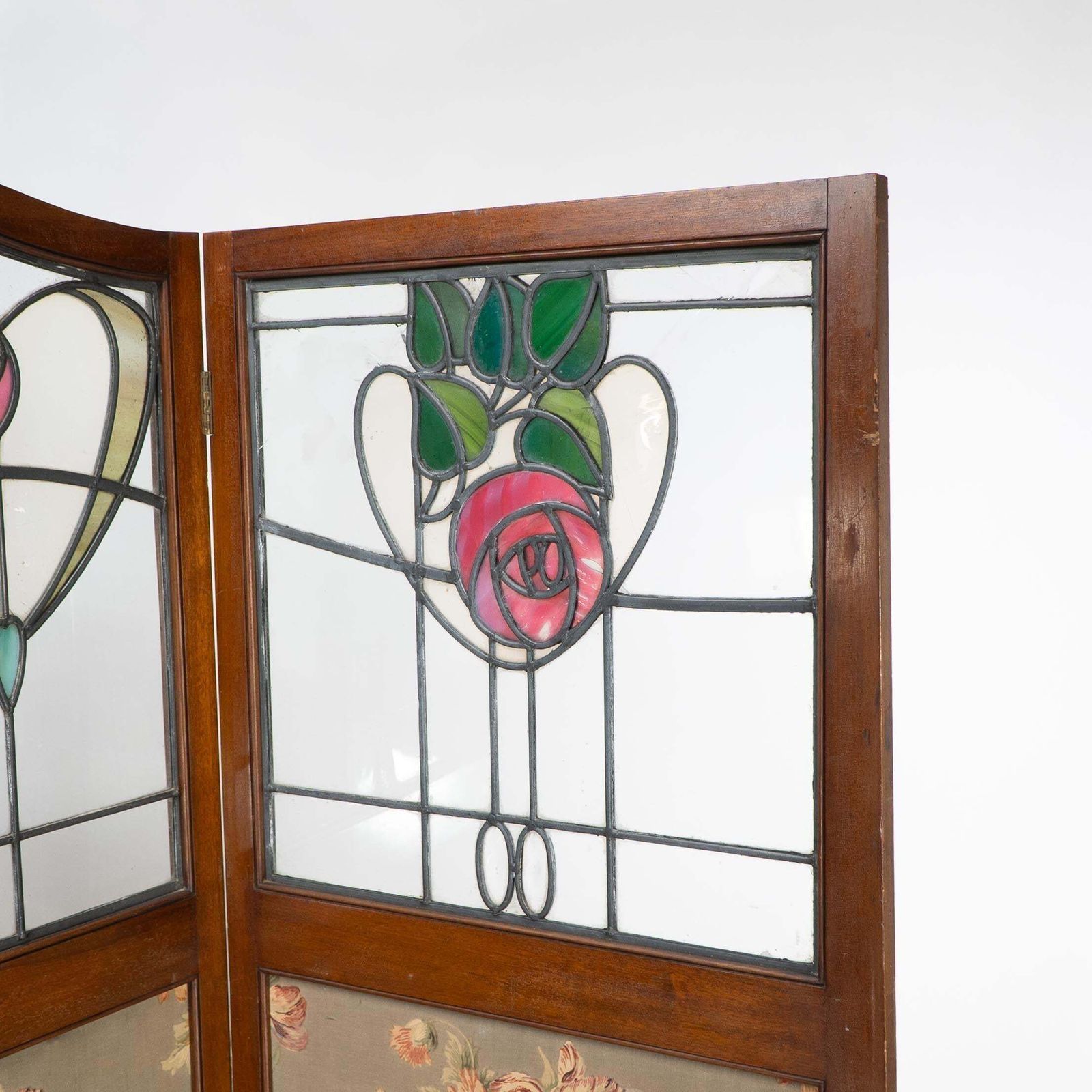 Liberty & Co. Glasgow Style Arts & Crafts Walnut Three Fold Screen photo buy