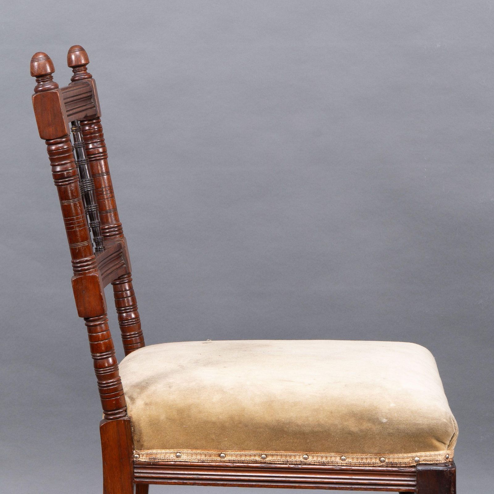 Furniture Charles Mills & Sons. Three Aesthetic Movement Side Chairs W. Ebonized Turnings photo
