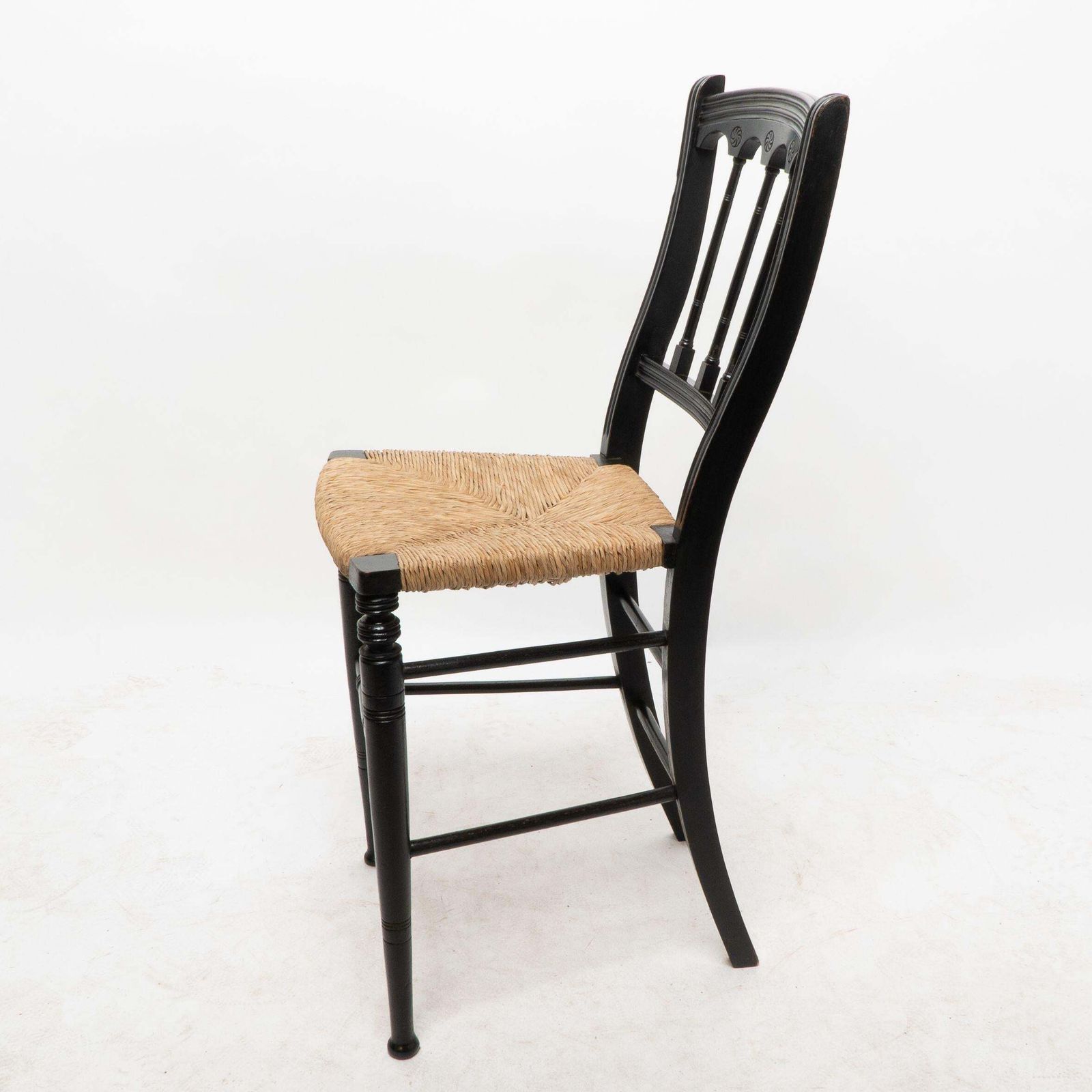 Collier & Plucknett Attri. Godwin Style. Aesthetic Movement Ebonized Music Chair photo Furniture