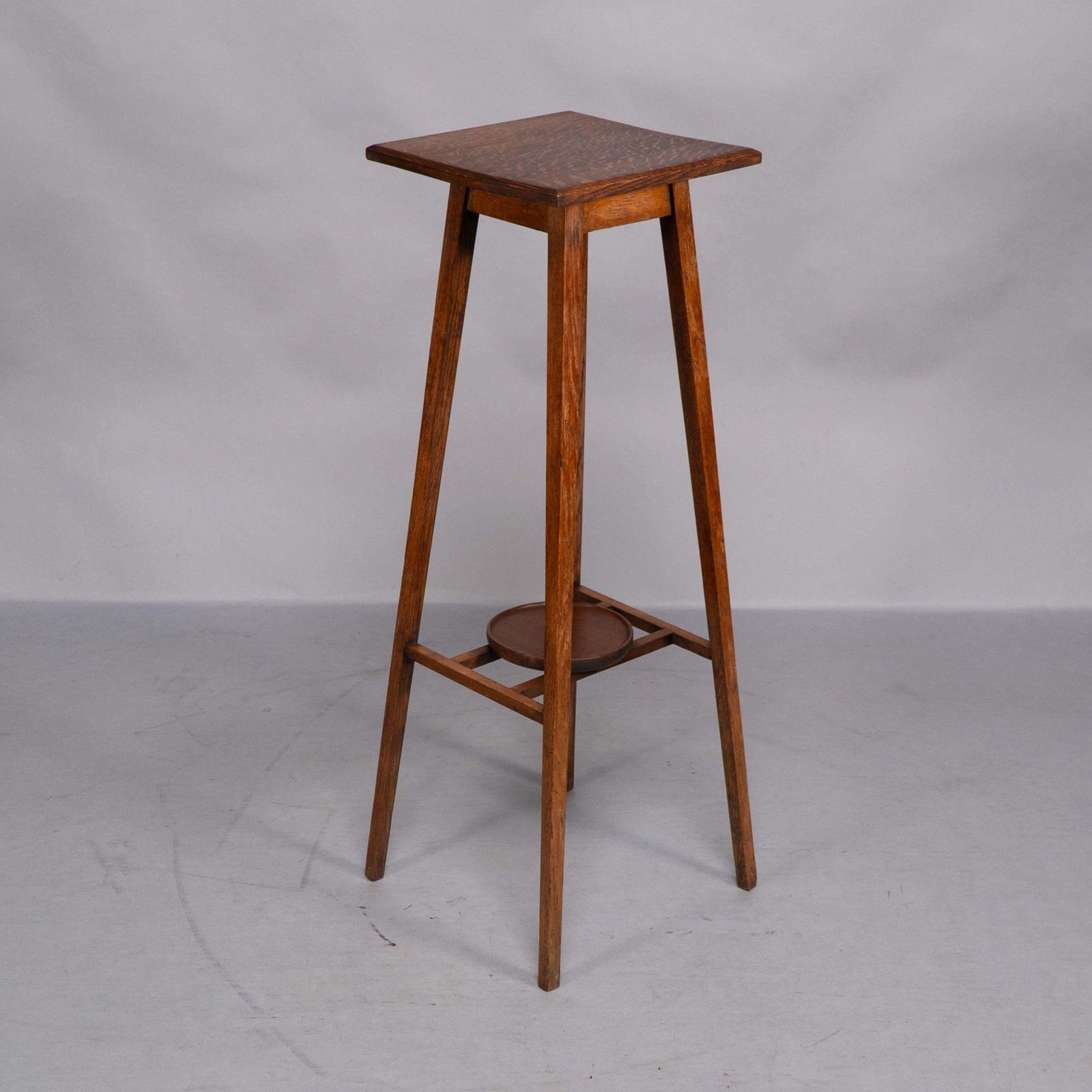 A Rare Pair Of Arts & Crafts Oak Plant Stands With Square Tops And Tapering Legs photo buy
